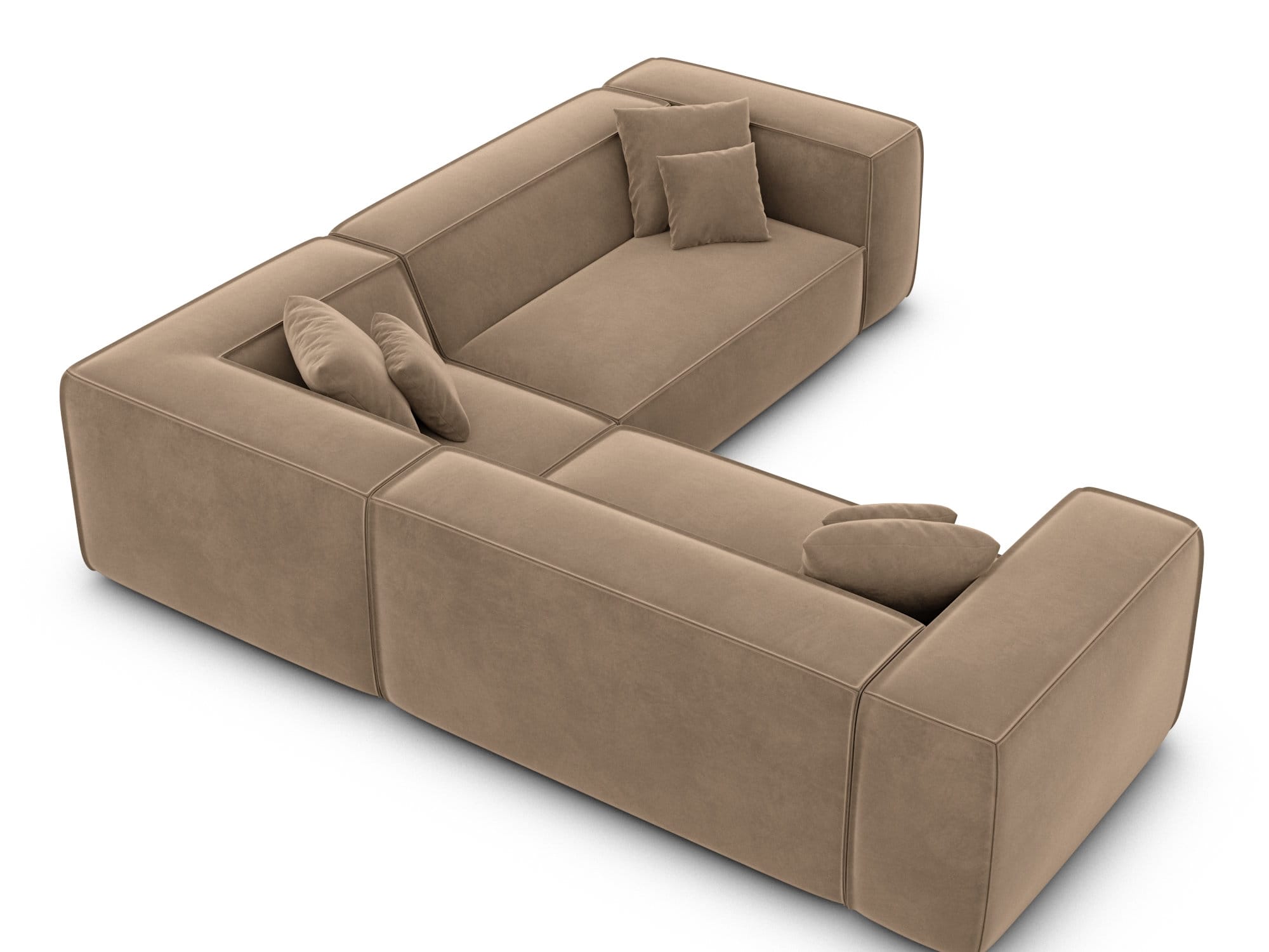 Stoff Ecksofa Liranda L-Form Braun