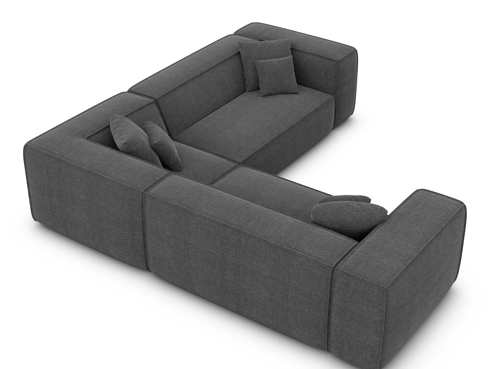 Stoff Ecksofa Liranda L-Form Anthrazit