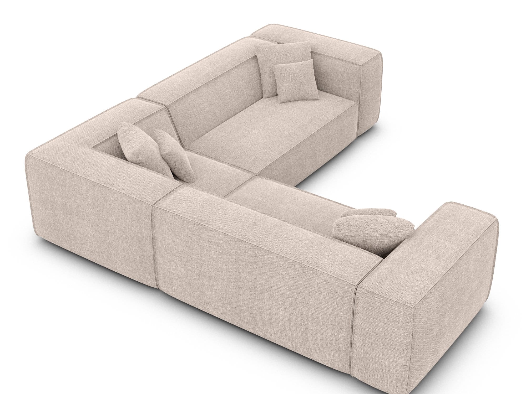 Stoff Ecksofa Liranda L Form beige