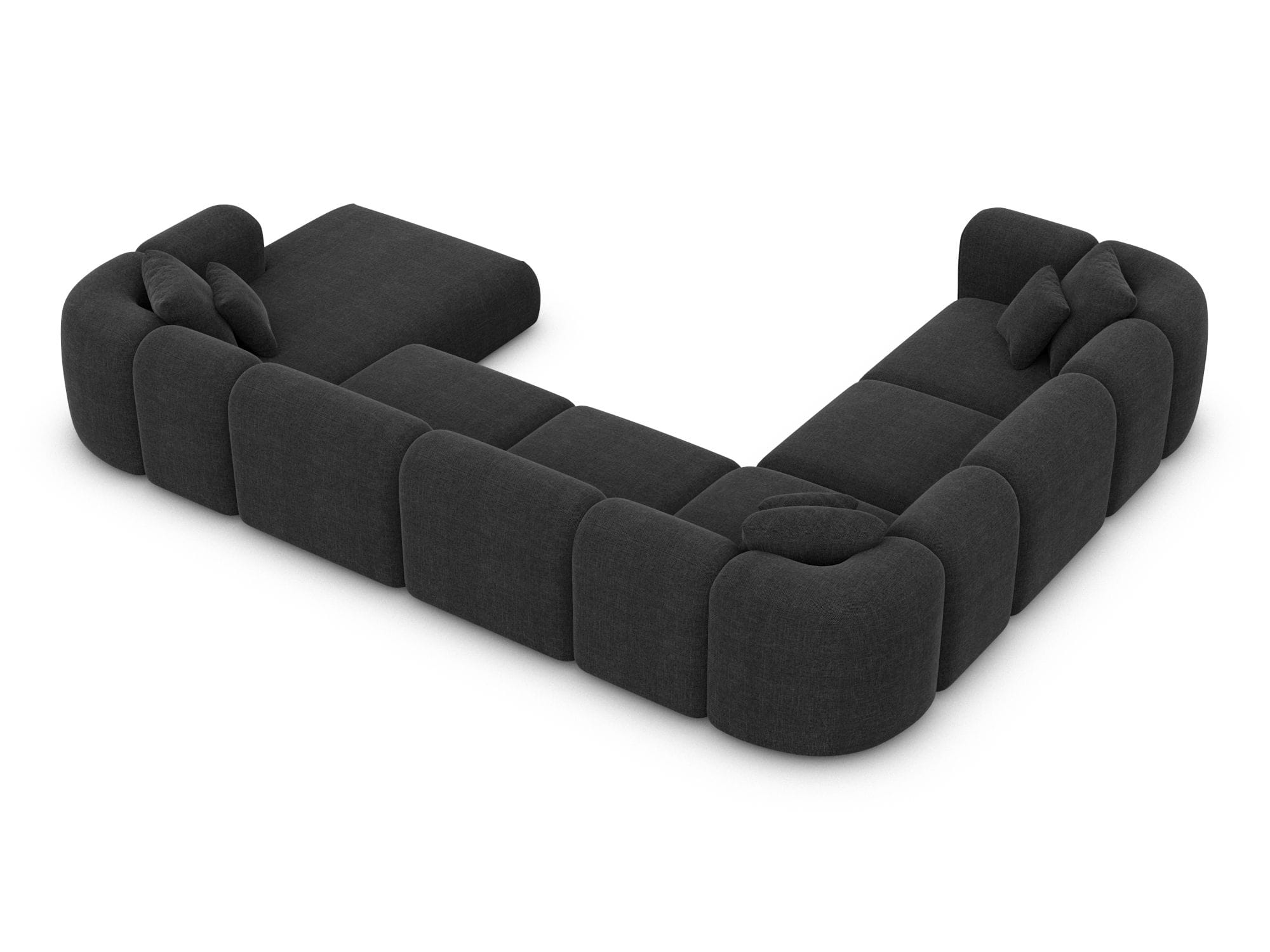 XXL Stoff Wohnlandschaft Venturia U-Form Schwarz