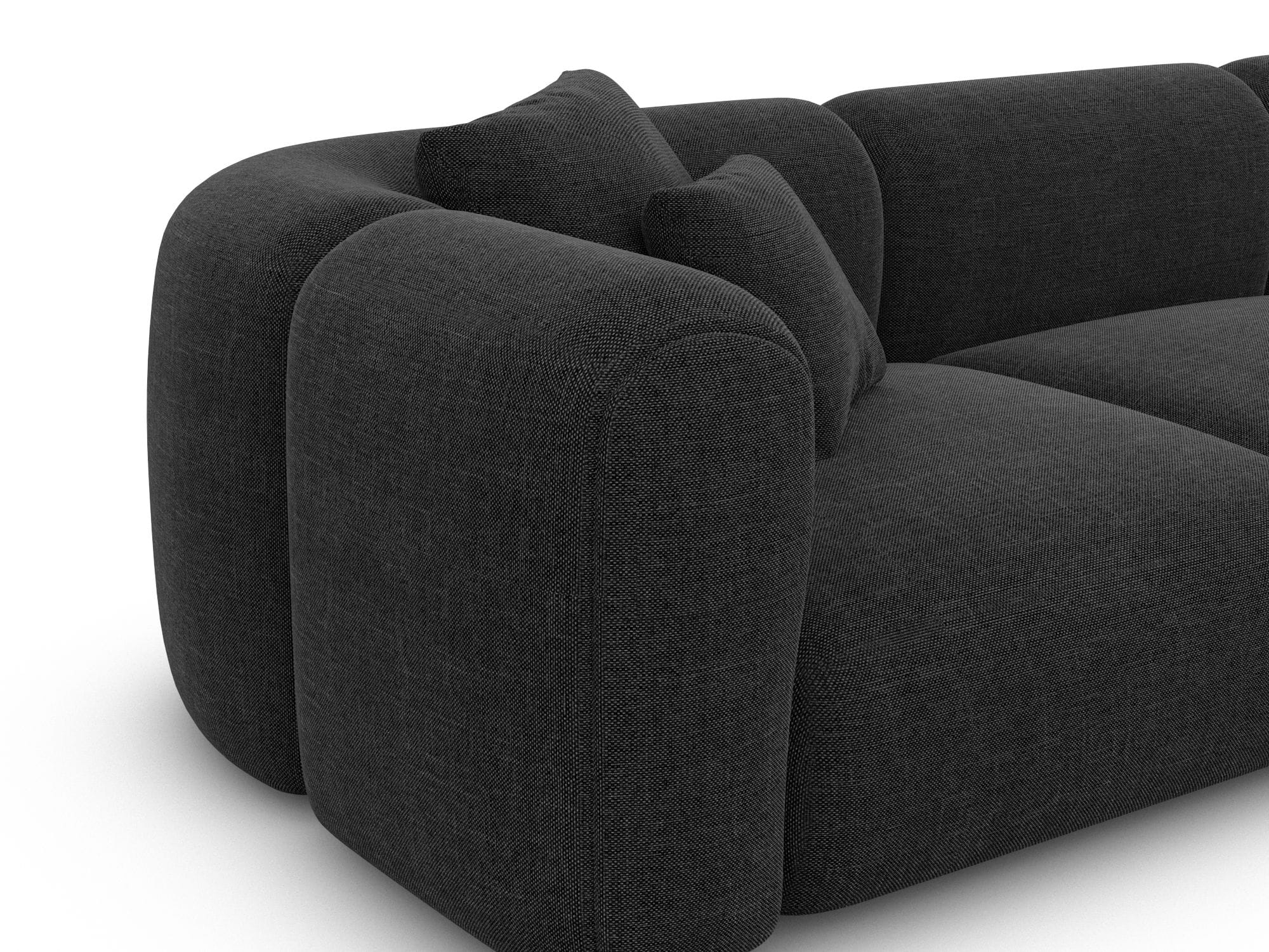 XXL Stoff Wohnlandschaft Venturia U-Form Schwarz