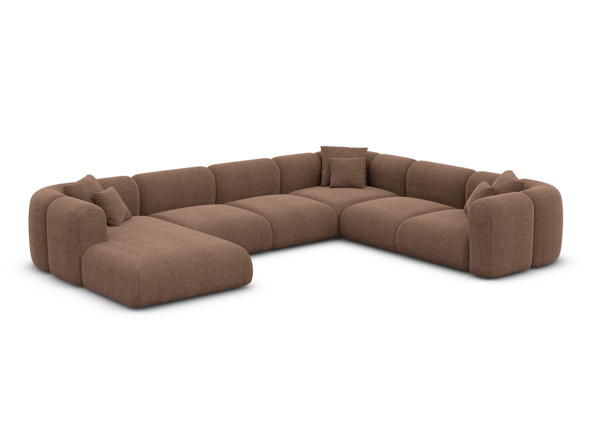 XXL Stoff Wohnlandschaft Venturia U-Form Braun