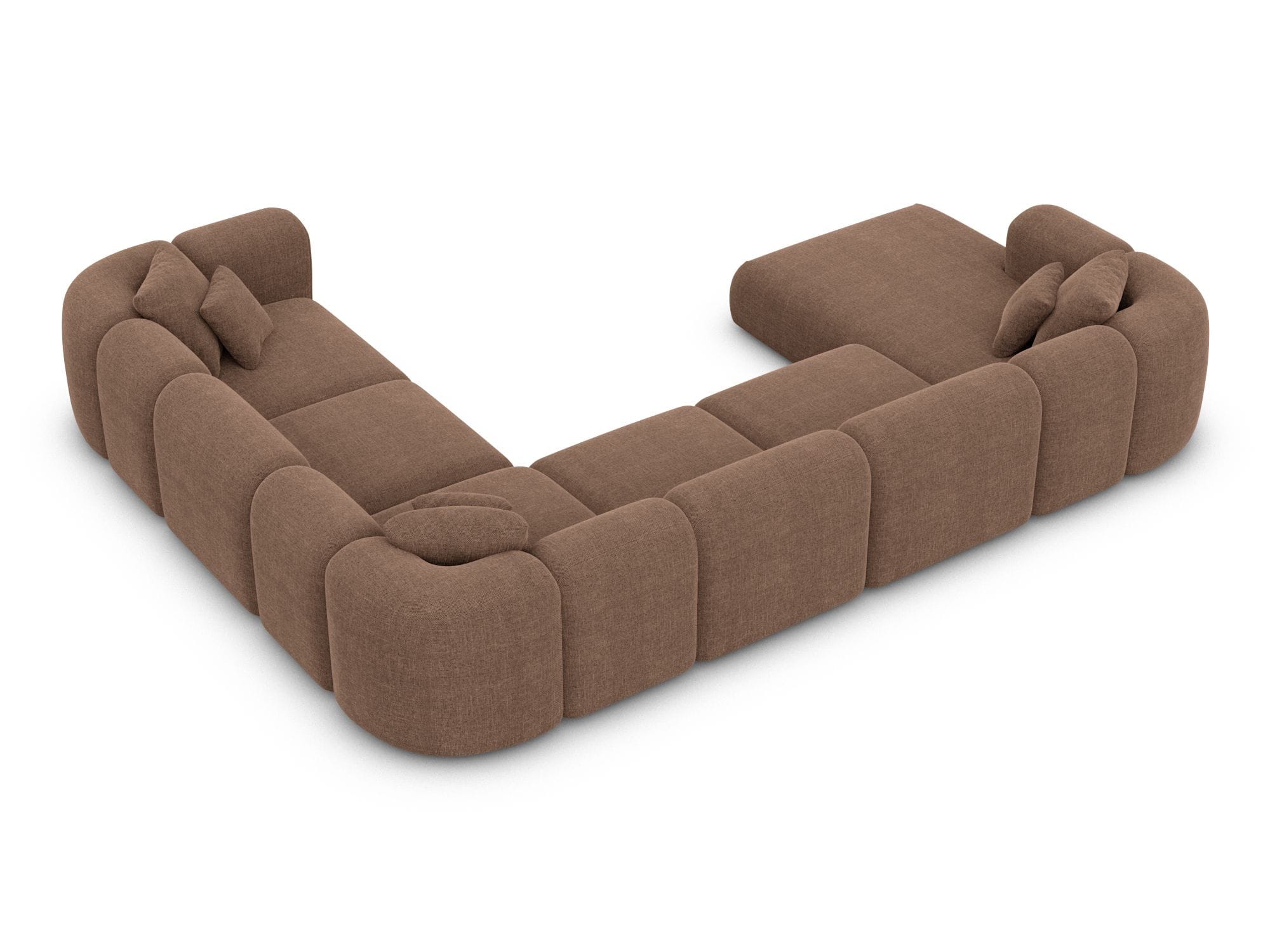XXL Stoff Wohnlandschaft Venturia U-Form Braun