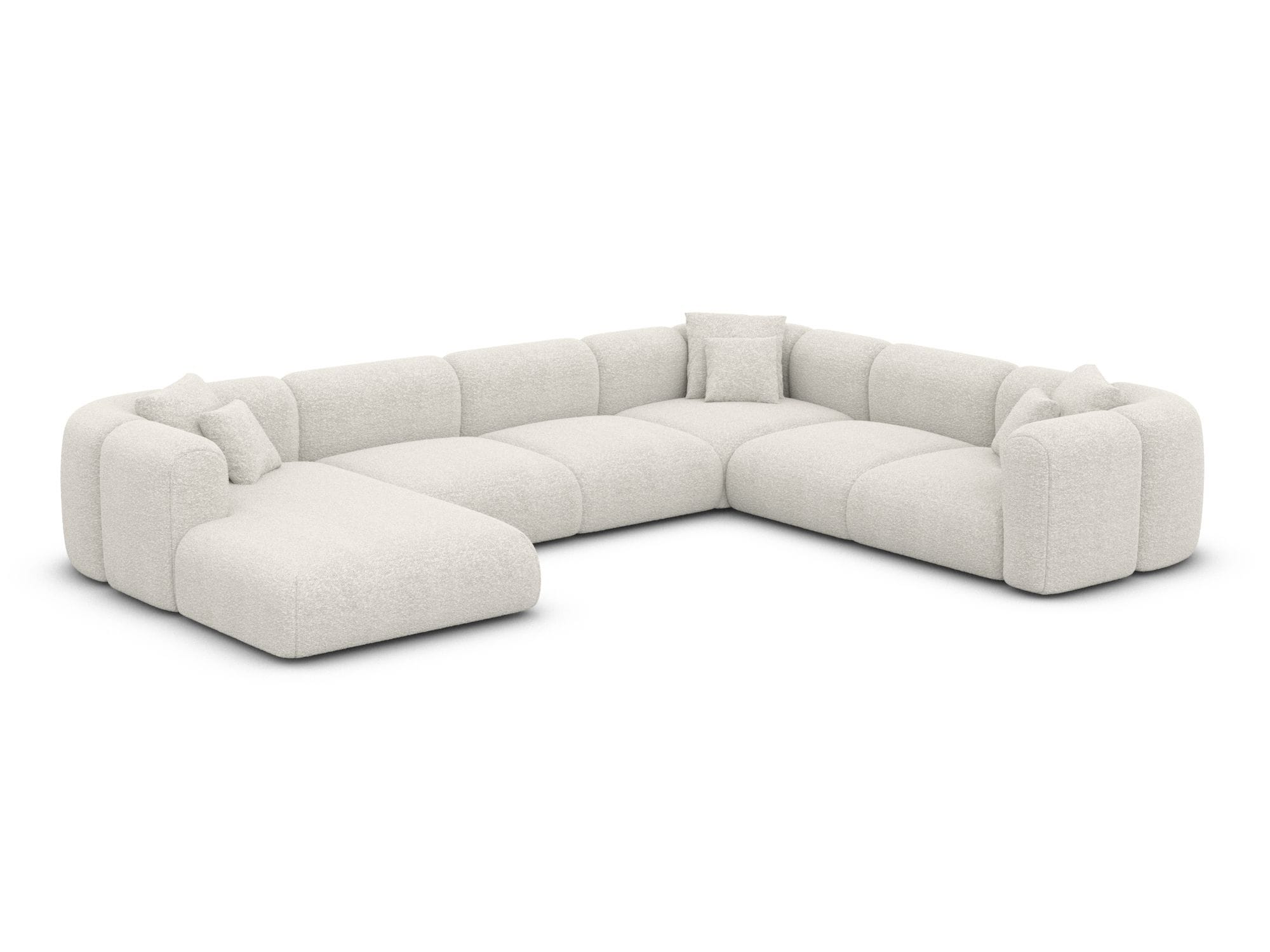 XXL Stoff Wohnlandschaft Venturia U-Form Weiß