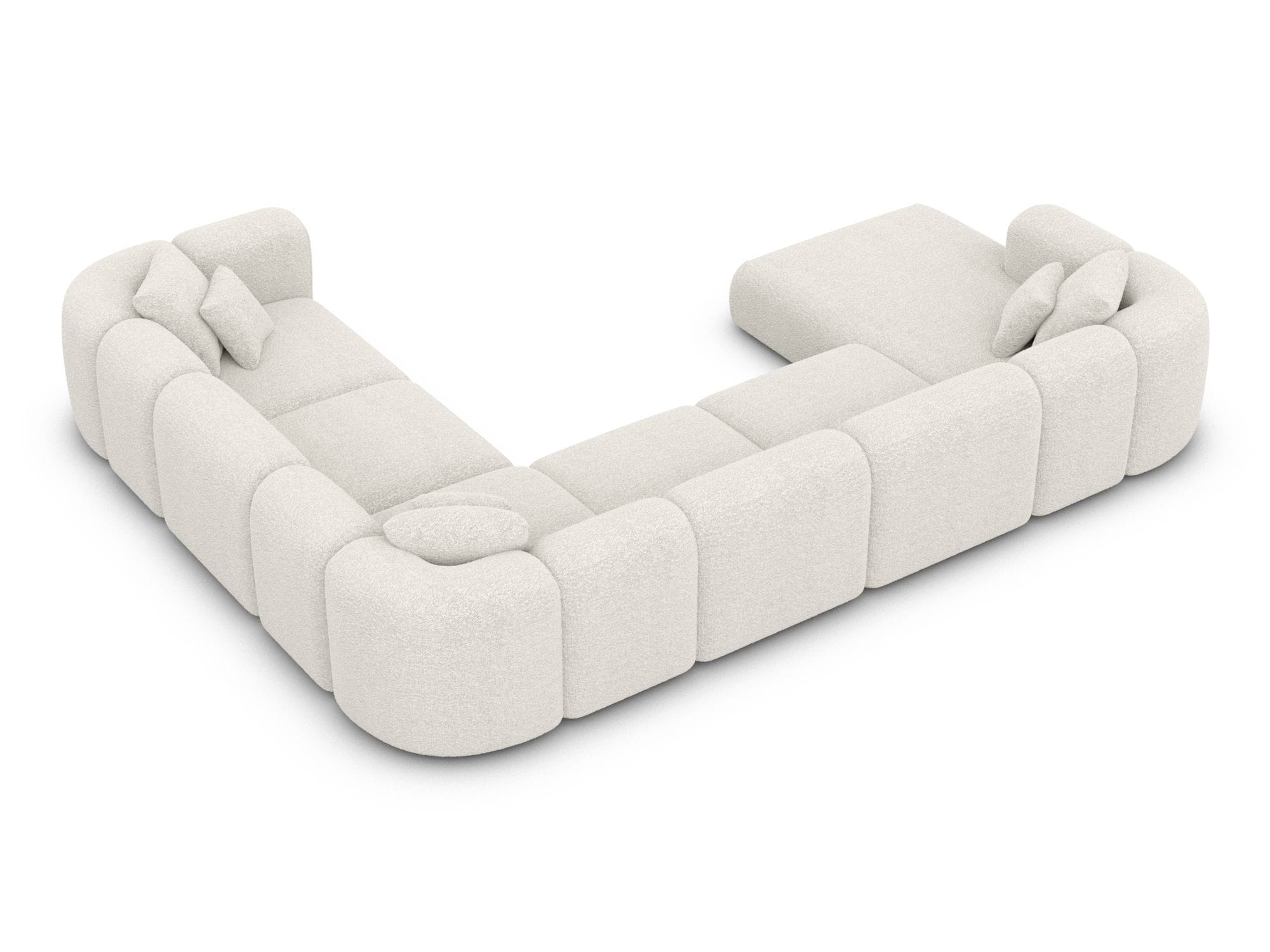 XXL Stoff Wohnlandschaft Venturia U-Form Weiß