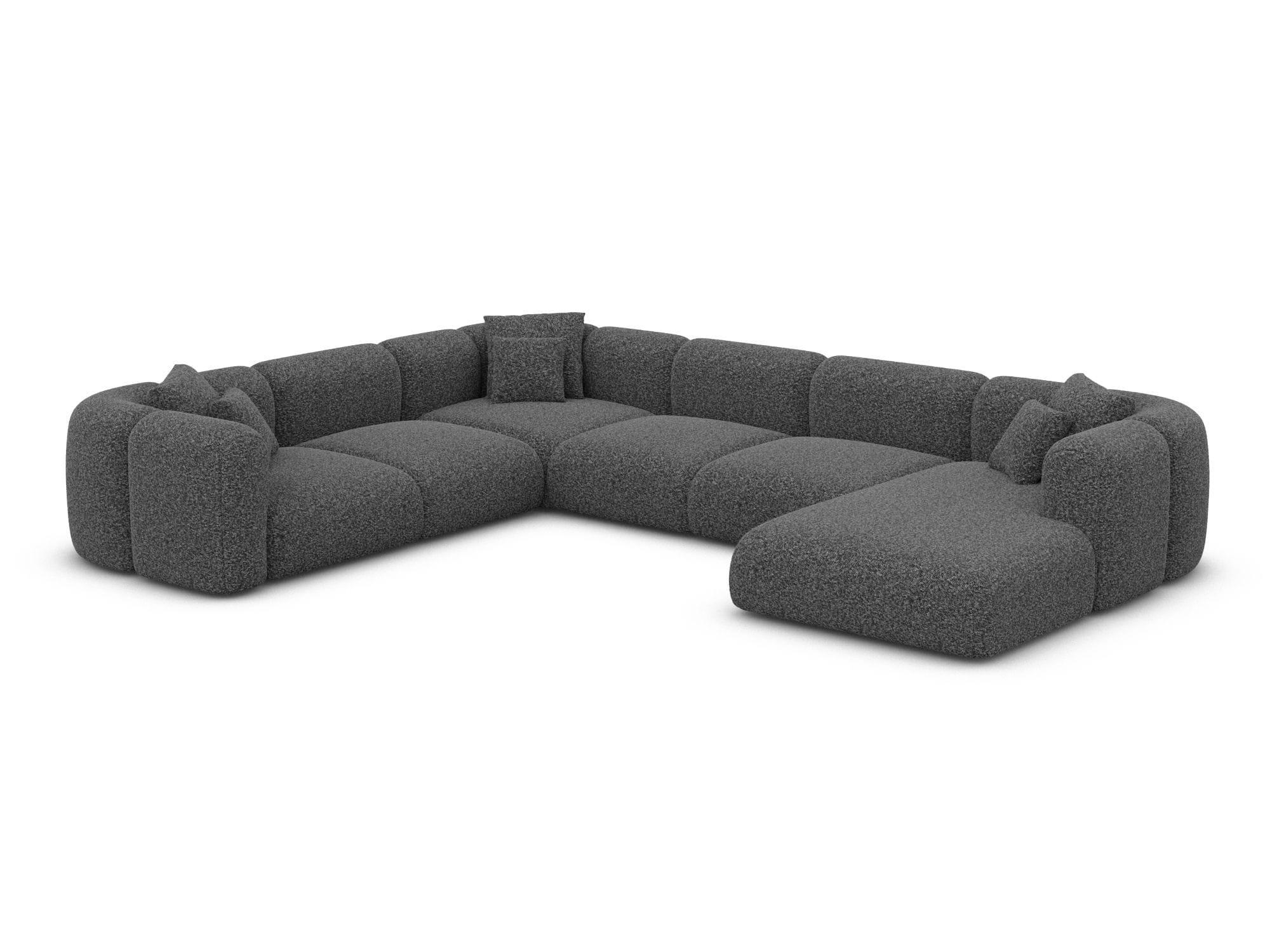 XXL Stoff Wohnlandschaft Venturia U-Form Graphite