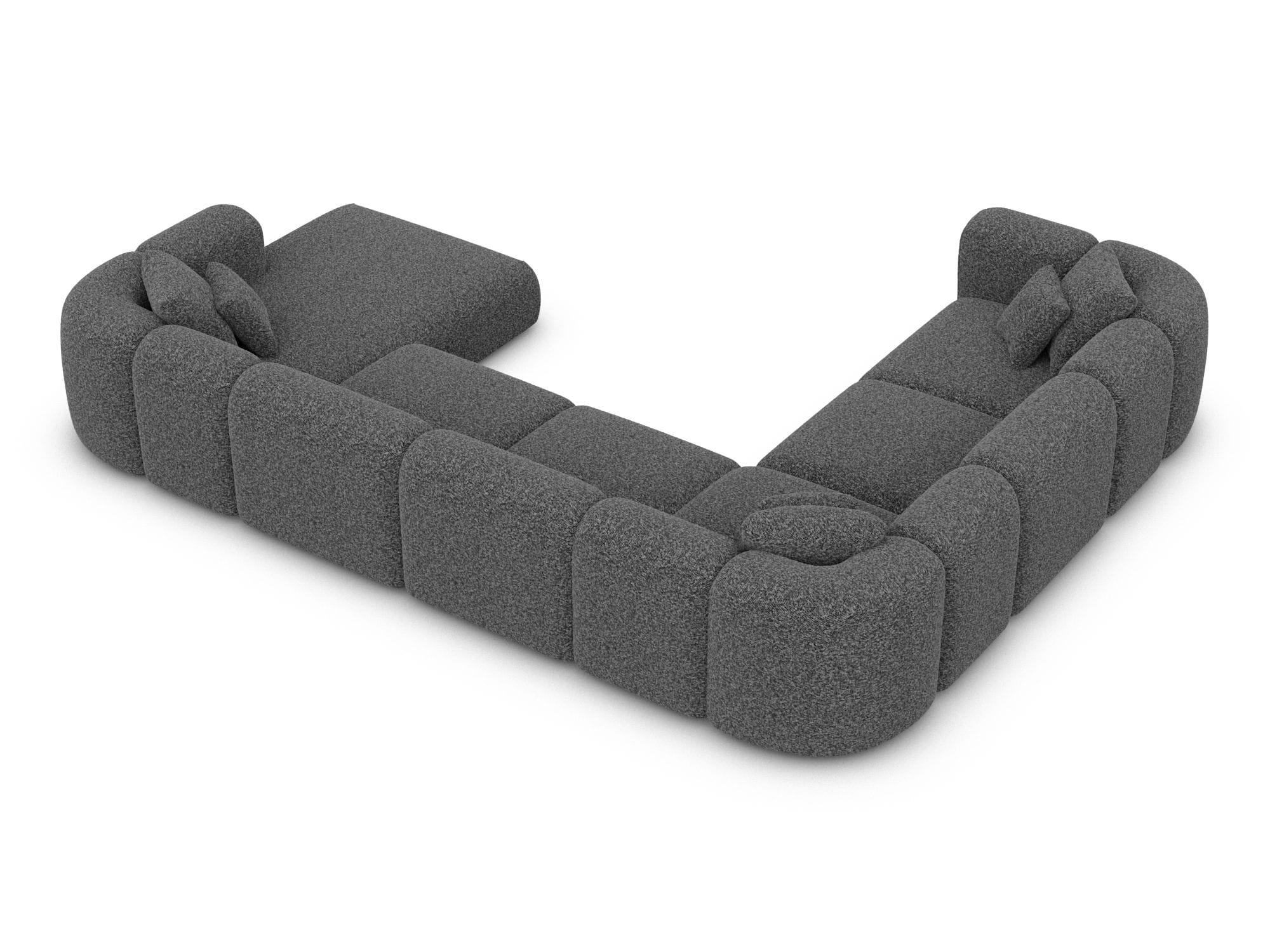 XXL Stoff Wohnlandschaft Venturia U-Form Graphite