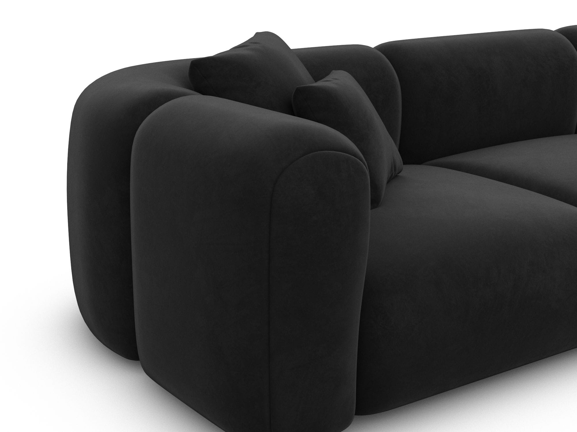 XXL Stoff Wohnlandschaft Venturia U-Form schwarz