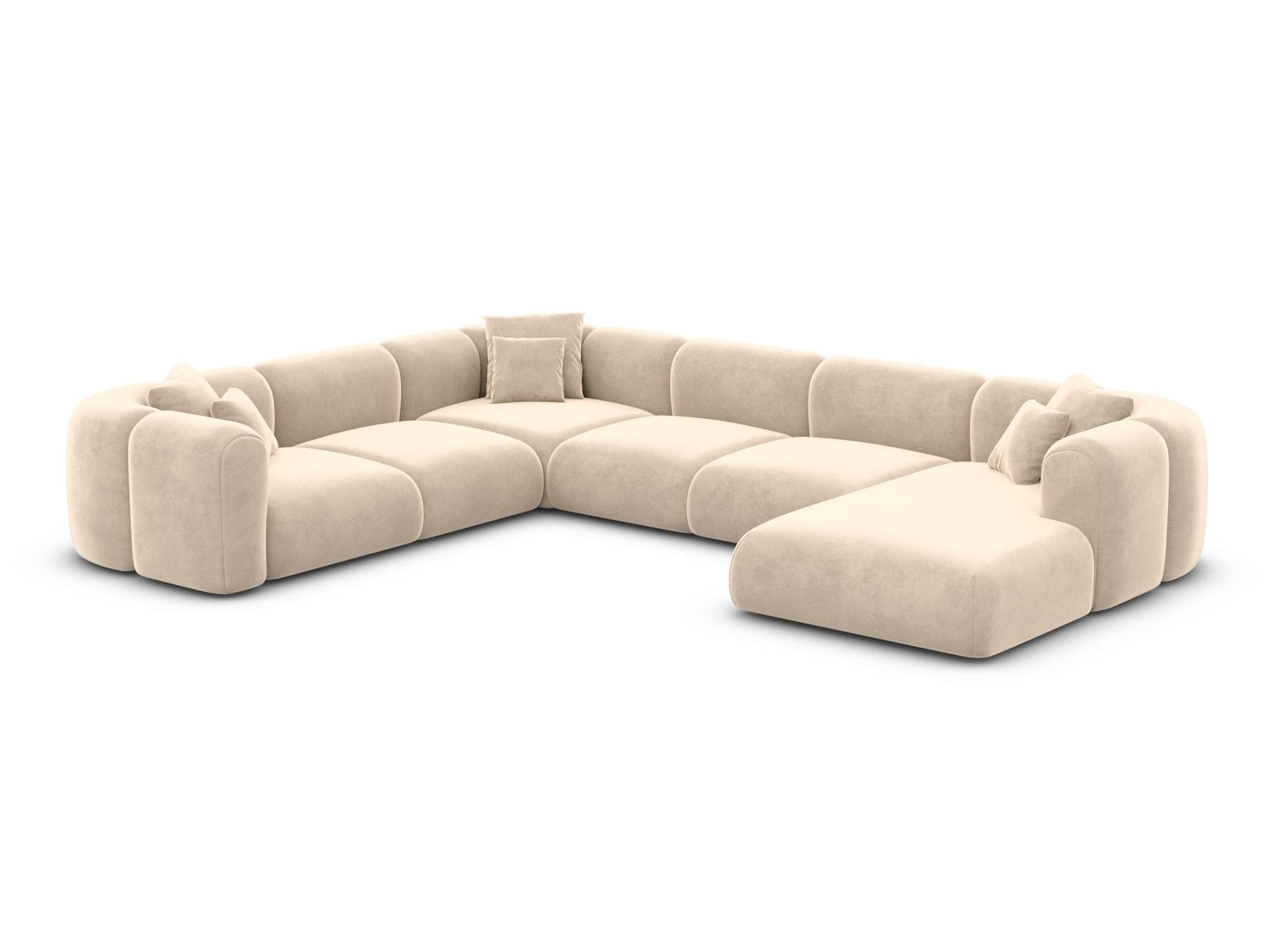 XXL Stoff Wohnlandschaft Venturia U-Form Creme