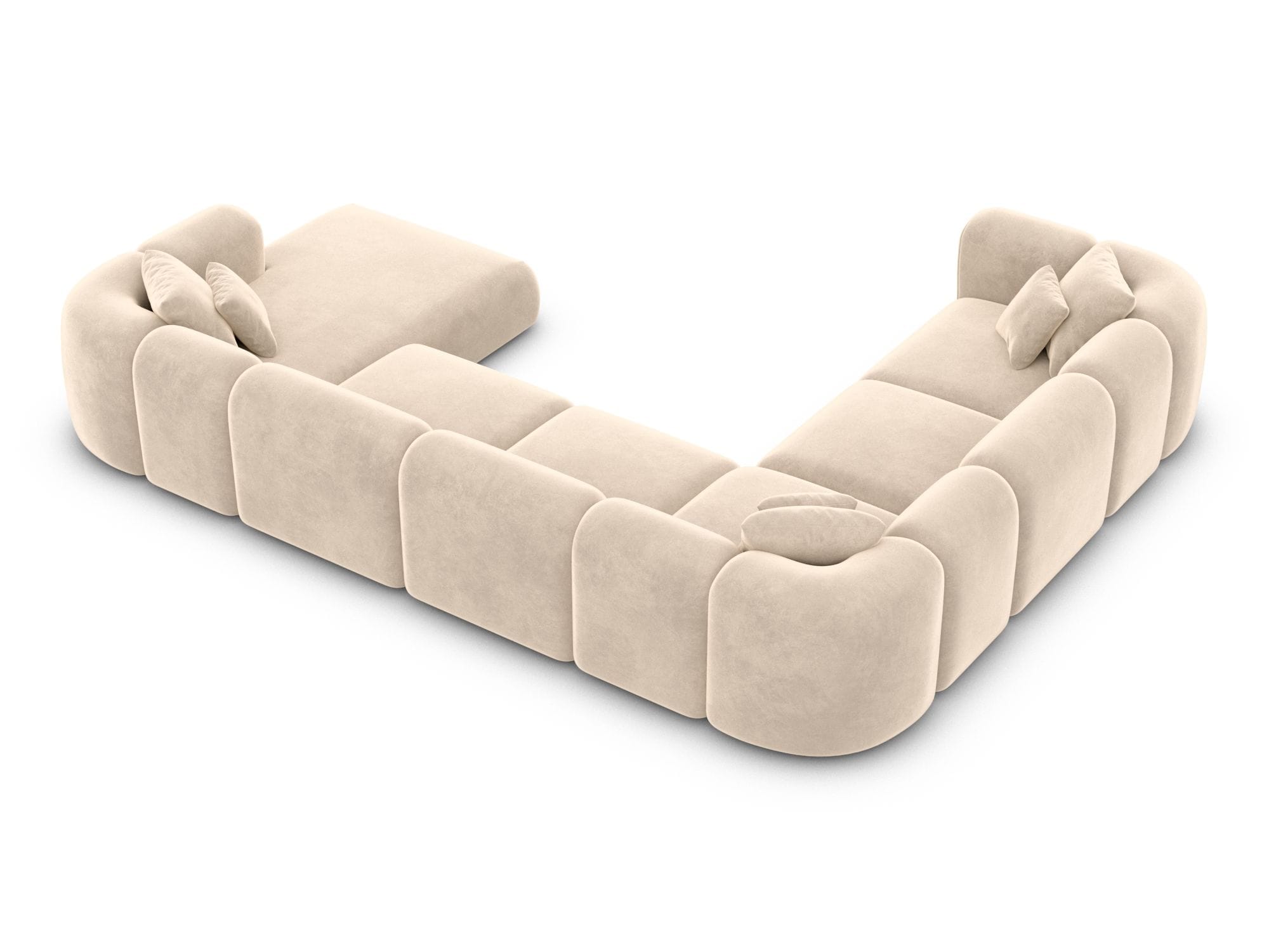 XXL Stoff Wohnlandschaft Venturia U-Form Creme