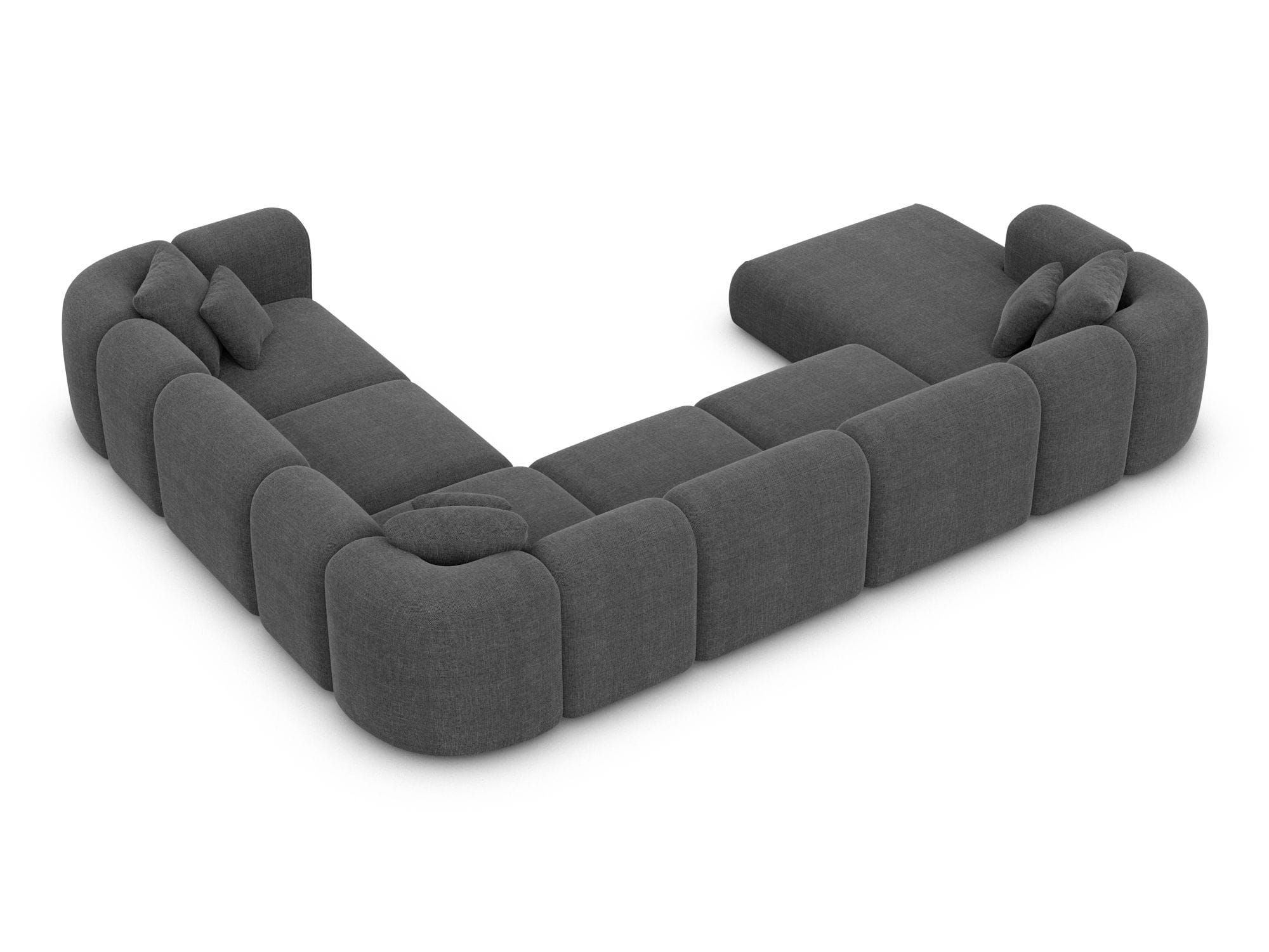 XXL Stoff Wohnlandschaft Venturia U-Form Anthrazit