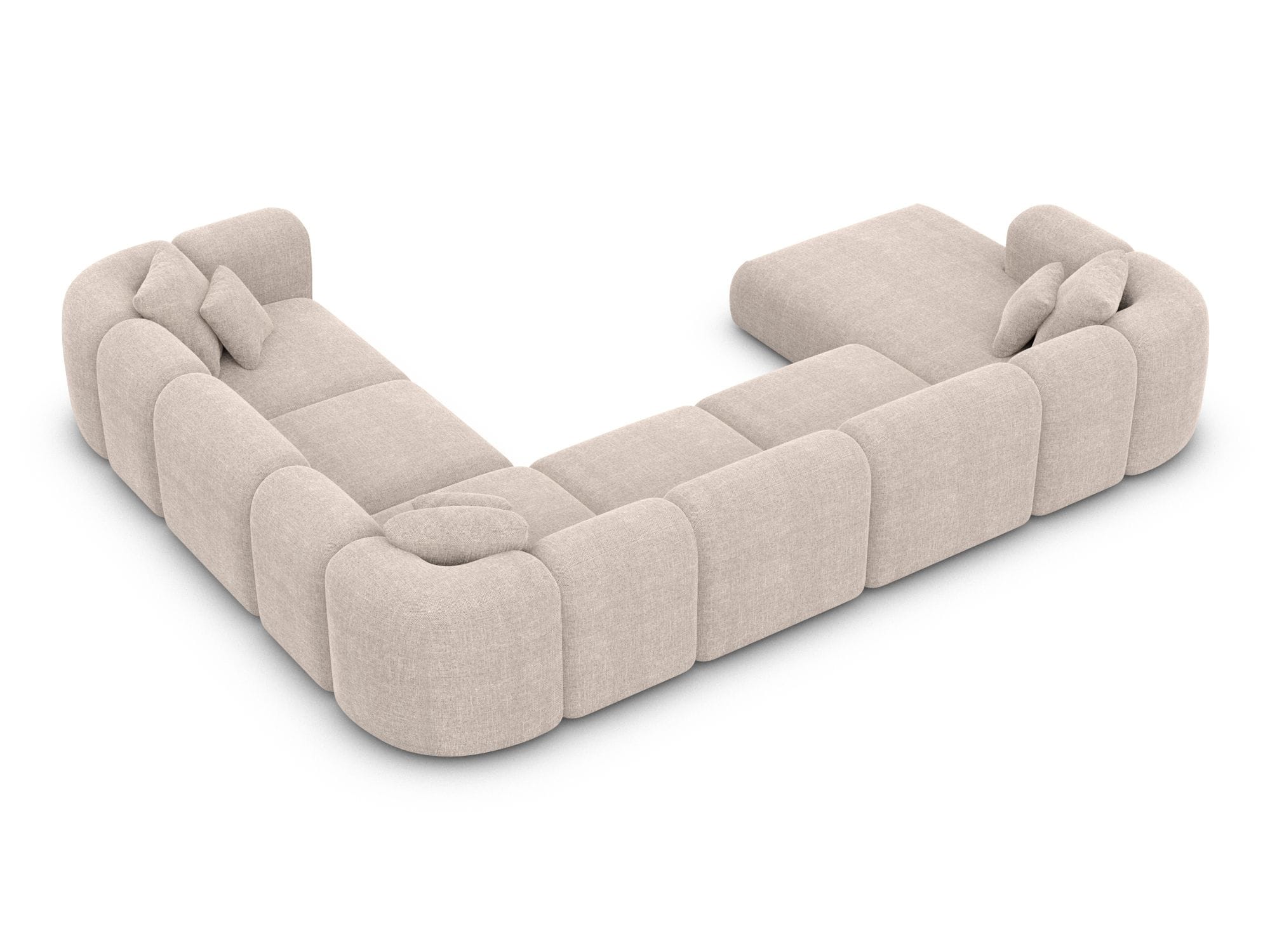 XXL Stoff Wohnlandschaft Venturia U-Form Beige