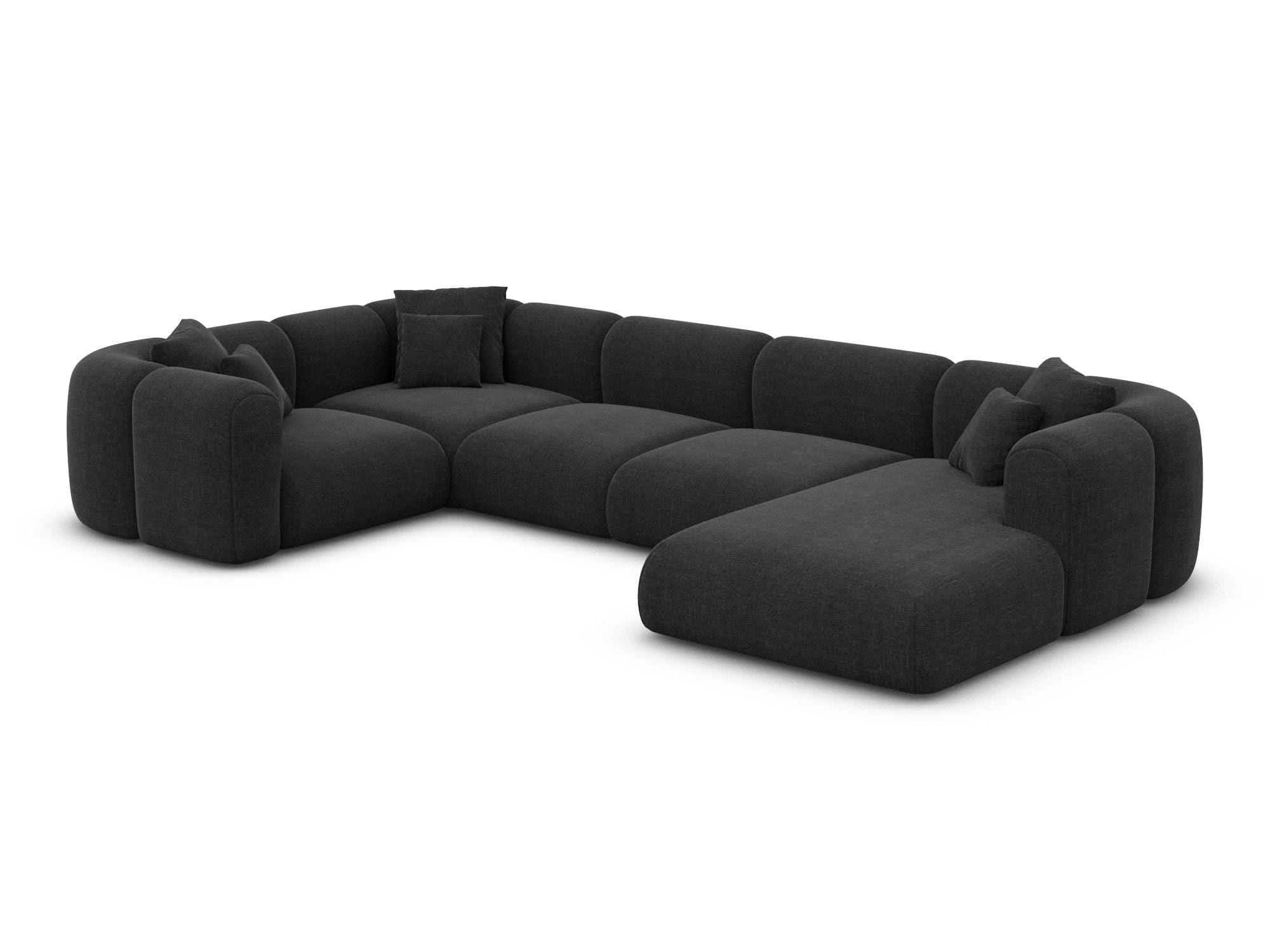 XL Wohnlandschaft Venturia U-Form aus Stoff Schwarz