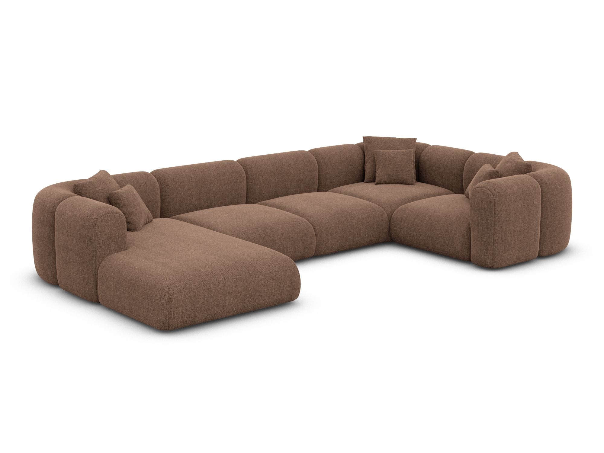 XL Wohnlandschaft Venturia U-Form aus Stoff Braun