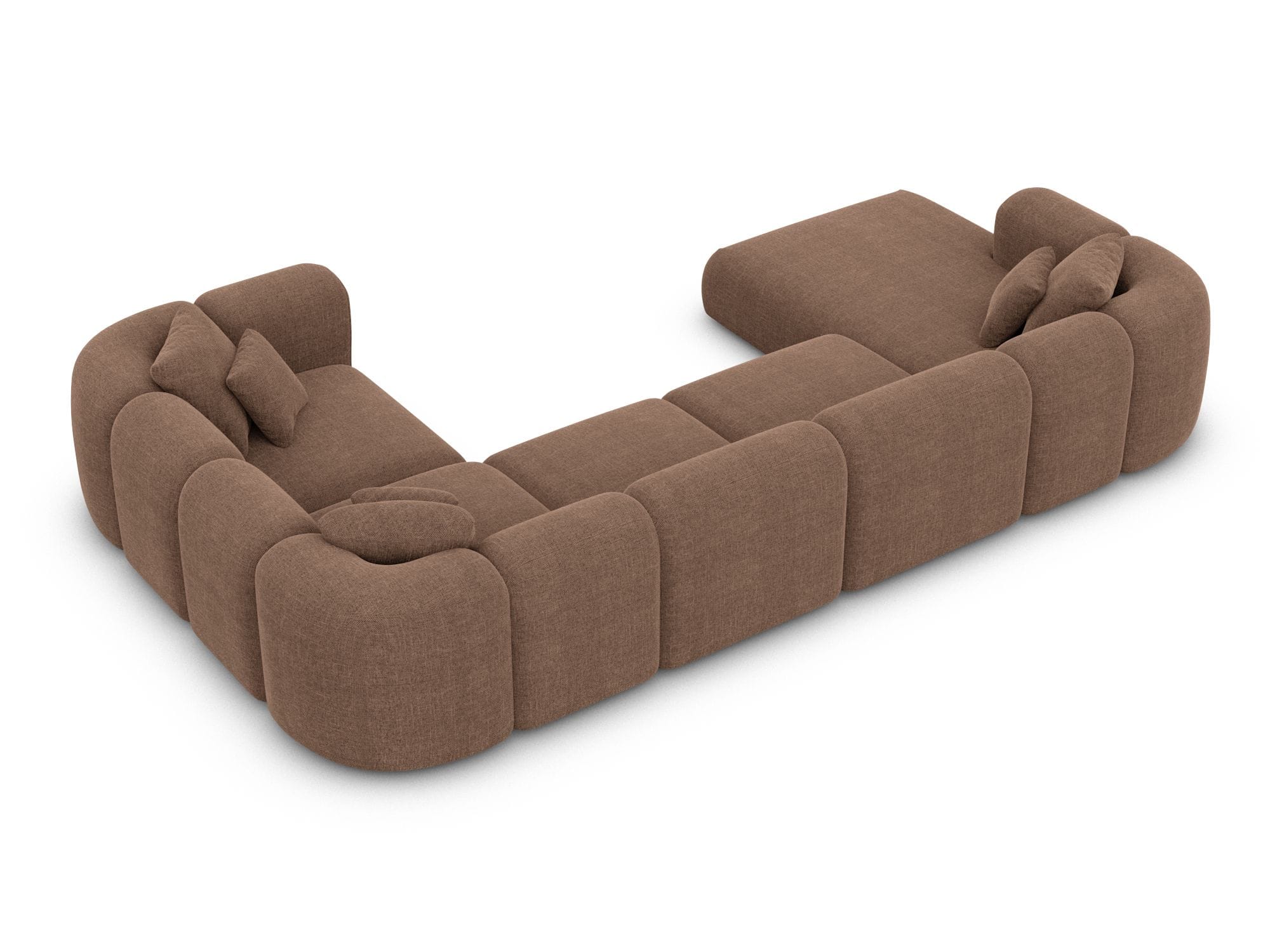 XL Wohnlandschaft Venturia U-Form aus Stoff Braun