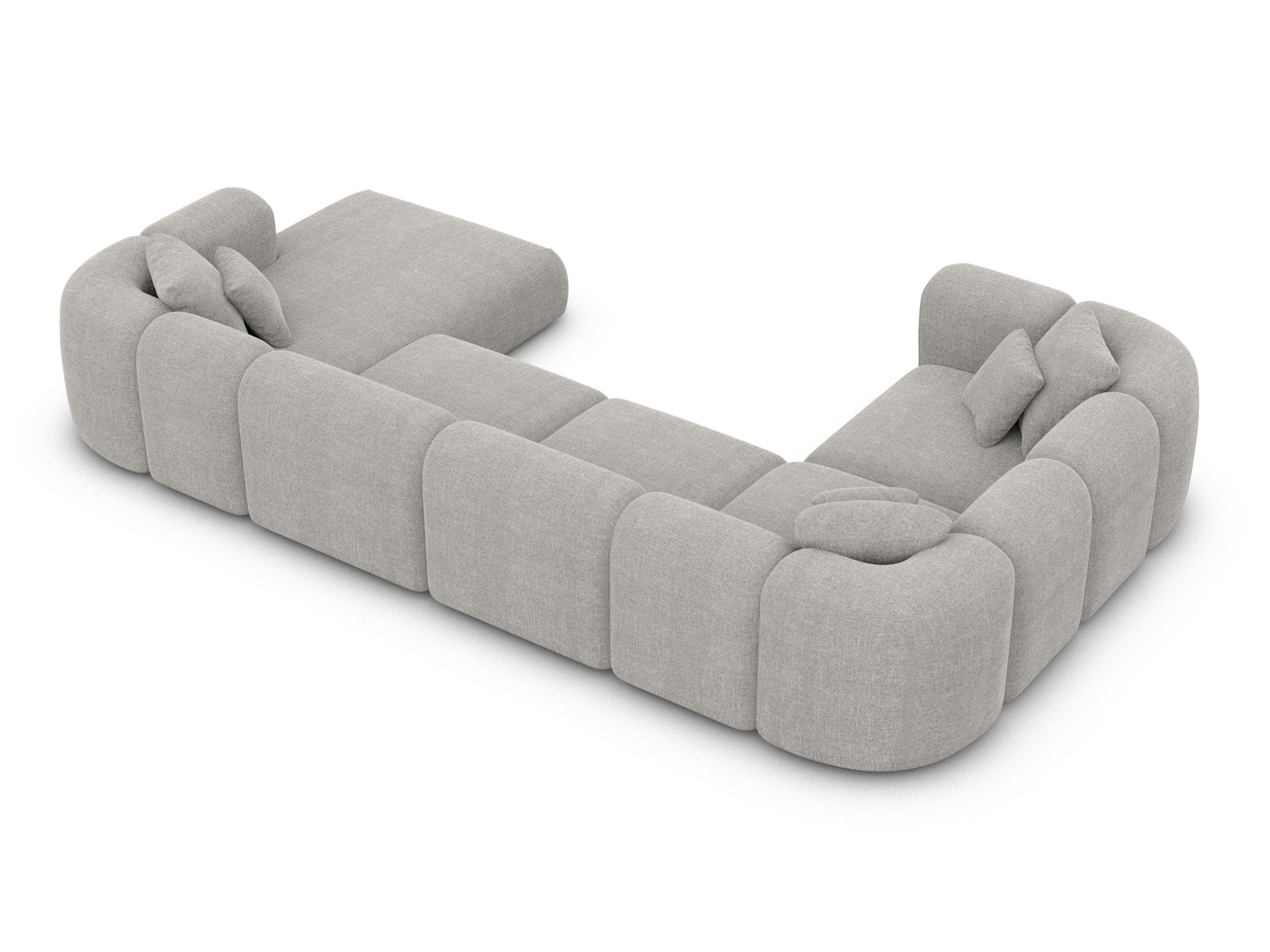 XL Wohnlandschaft Venturia U-Form aus Stoff Hellgrau