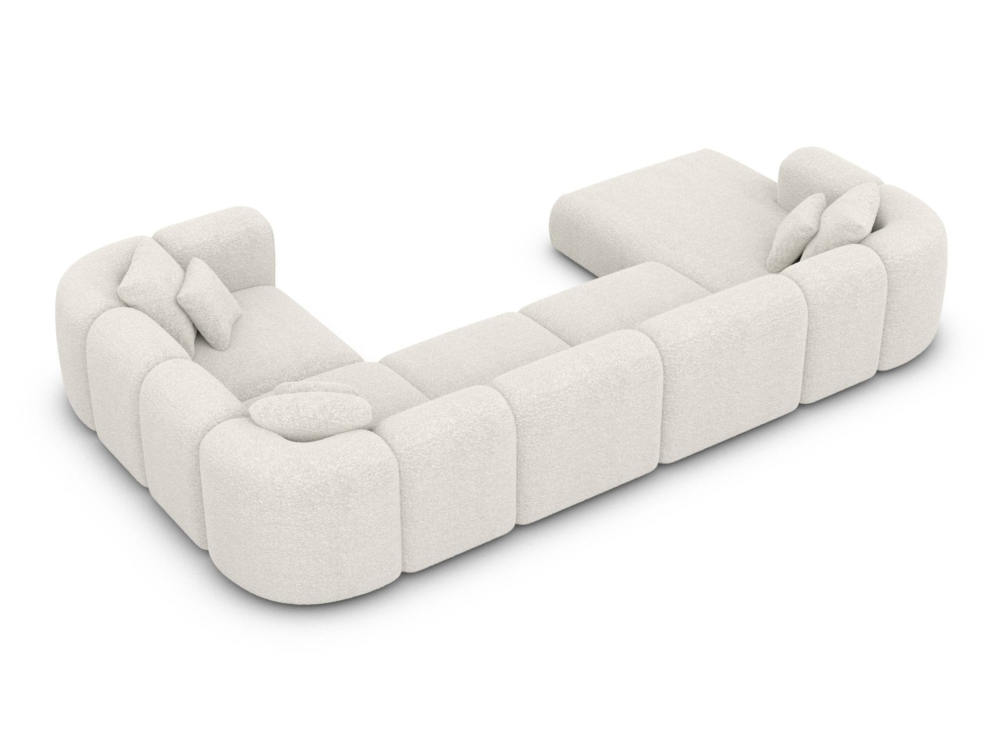 XL Wohnlandschaft Venturia U-Form aus Stoff Weiß