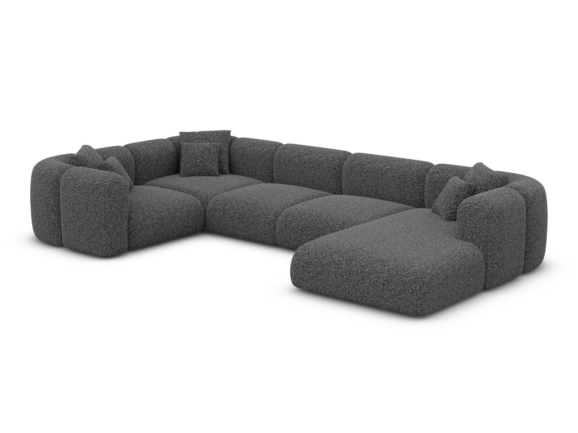 XL Wohnlandschaft Venturia U-Form aus Stoff Graphite