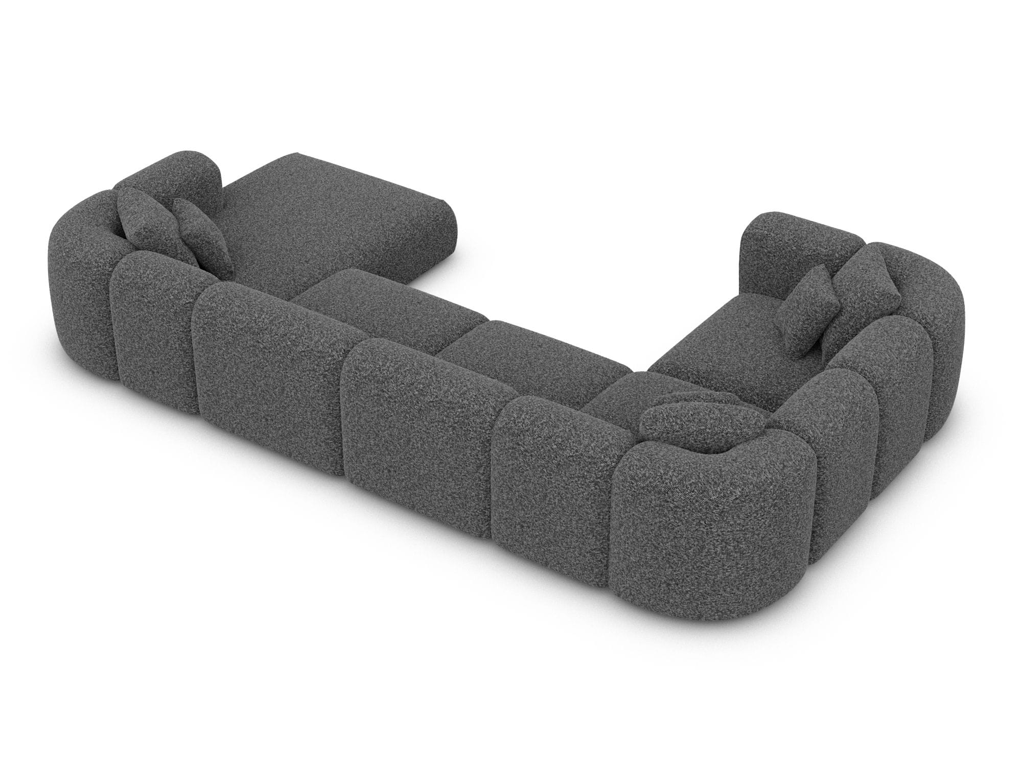 XL Wohnlandschaft Venturia U-Form aus Stoff Graphite