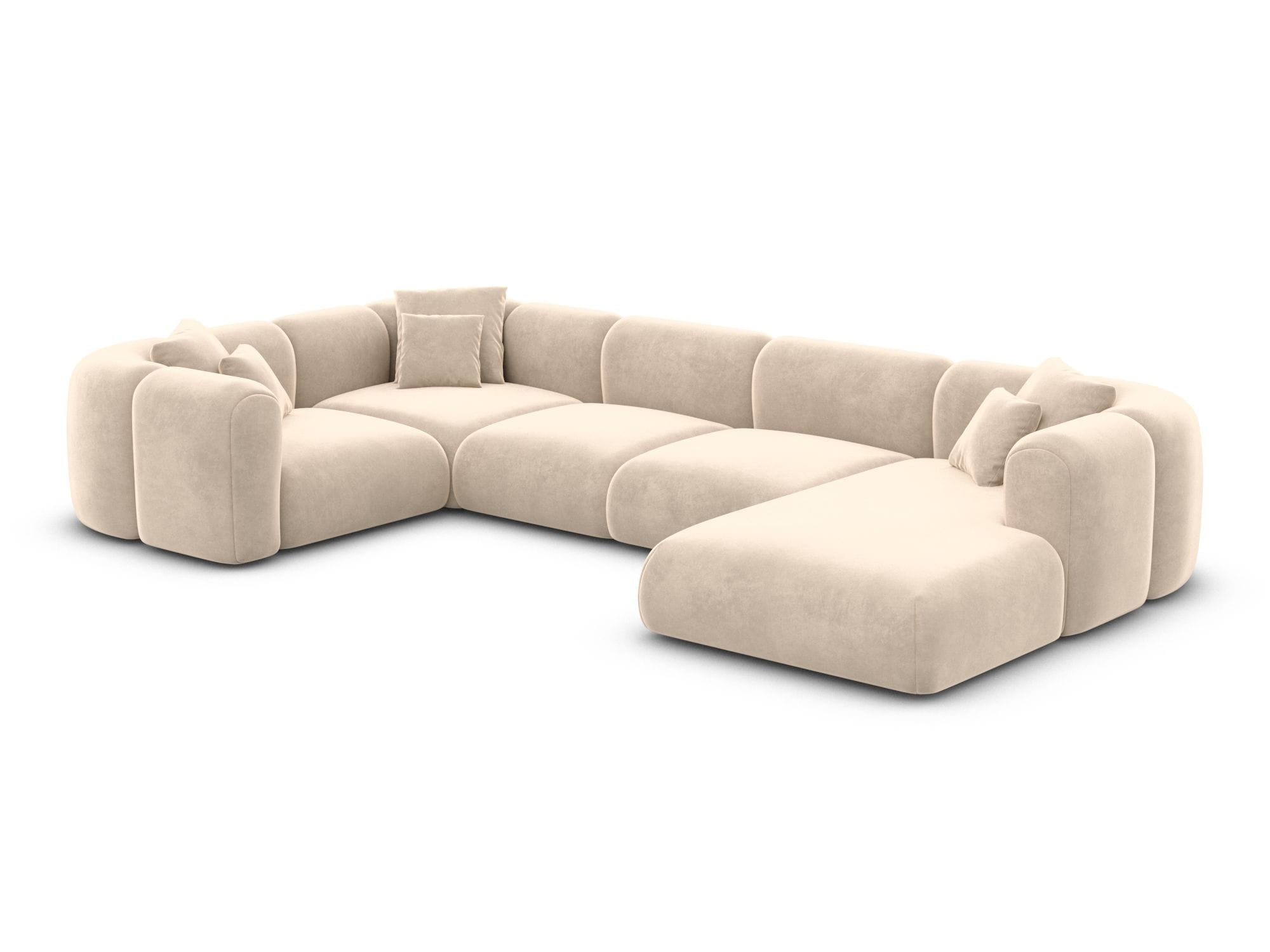 XL Wohnlandschaft Venturia U-Form aus Stoff Creme
