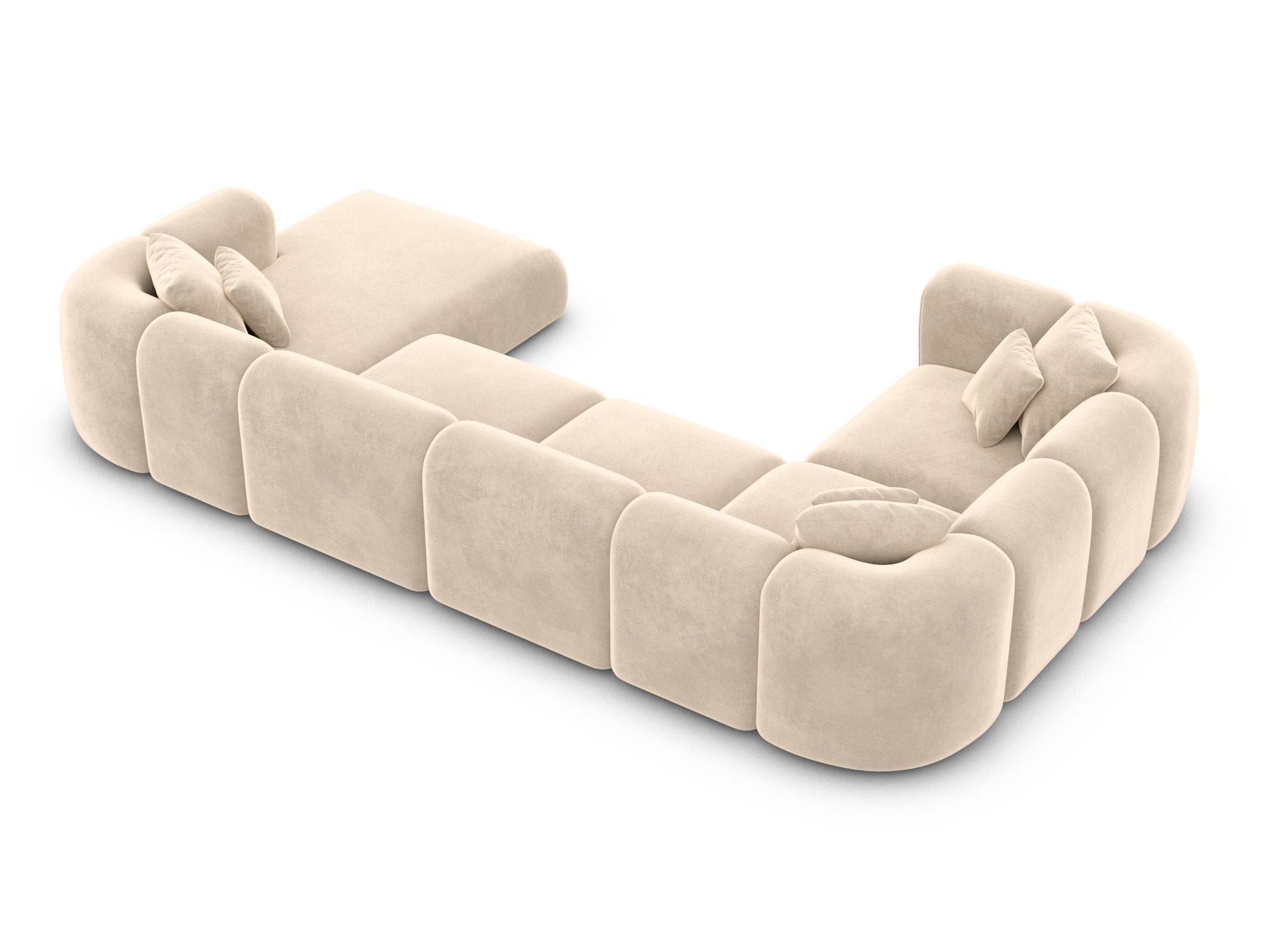 XL Wohnlandschaft Venturia U-Form aus Stoff Creme