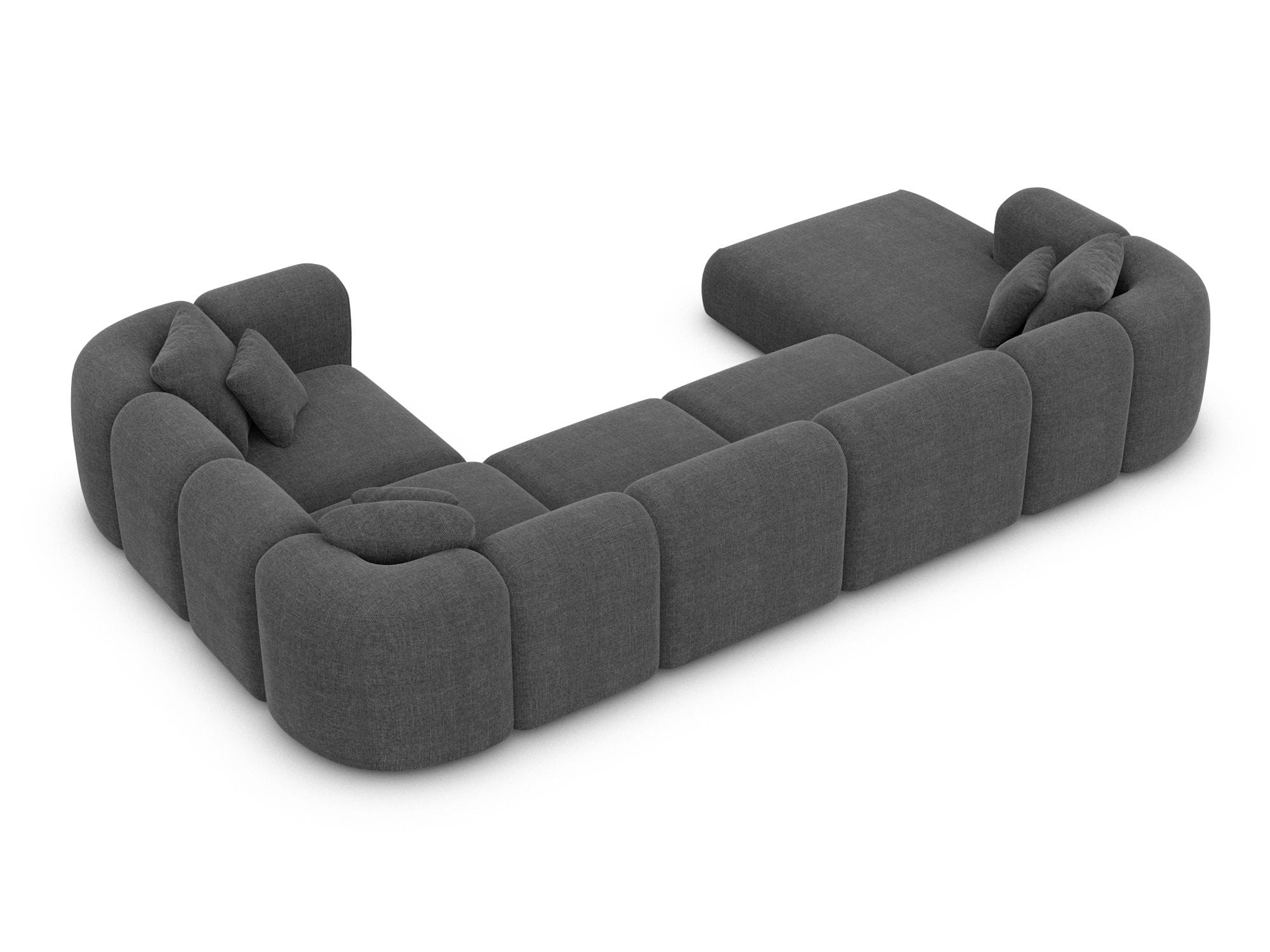XL Wohnlandschaft Venturia U-Form aus Stoff Anthrazit