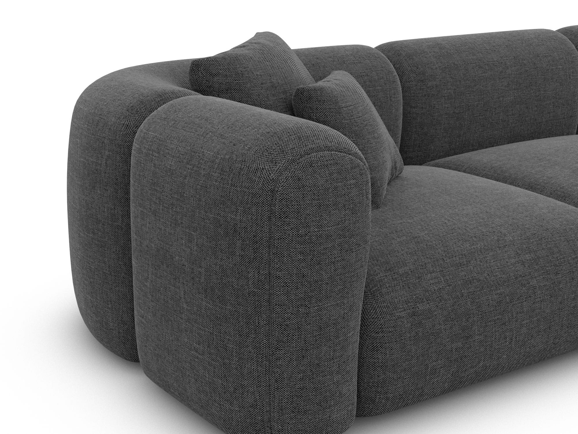 XL Wohnlandschaft Venturia U-Form aus Stoff Anthrazit