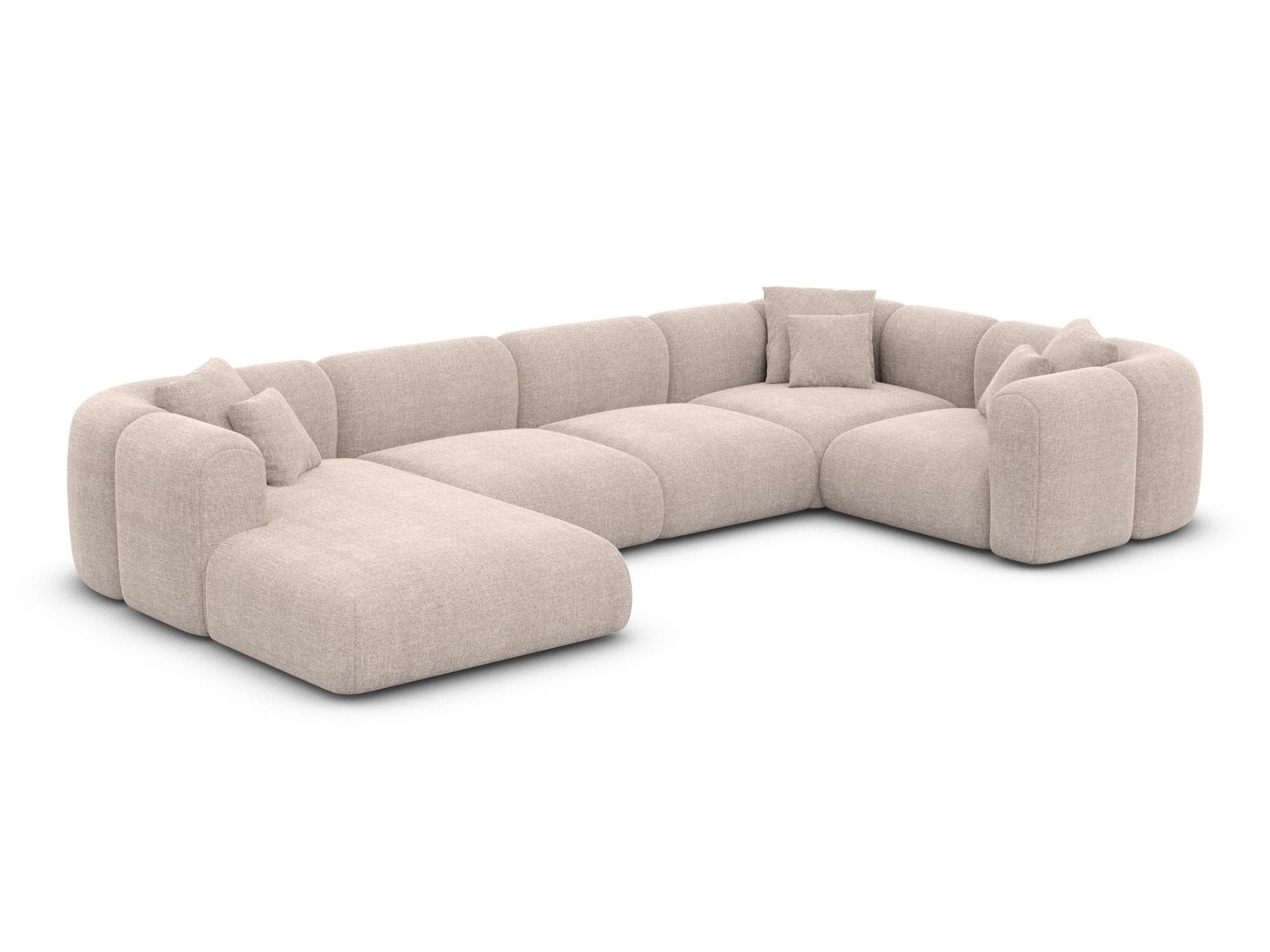 XL Wohnlandschaft Venturia U-Form aus Stoff Beige