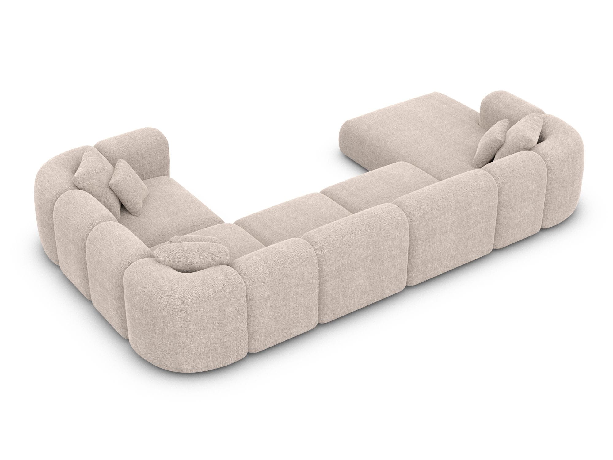 XL Wohnlandschaft Venturia U-Form aus Stoff Beige
