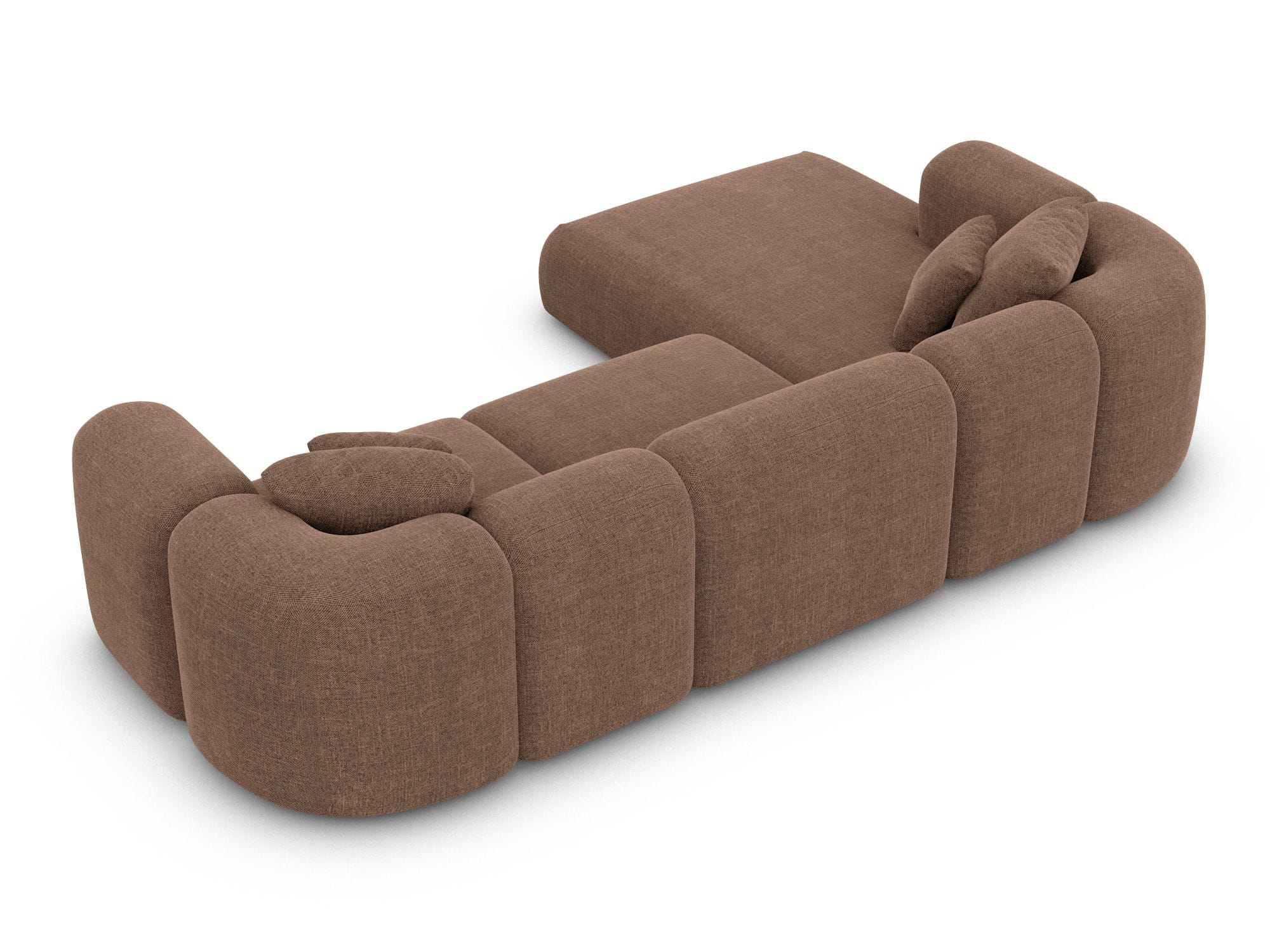 Ecksofa Venturia L-Form aus Stoff Braun