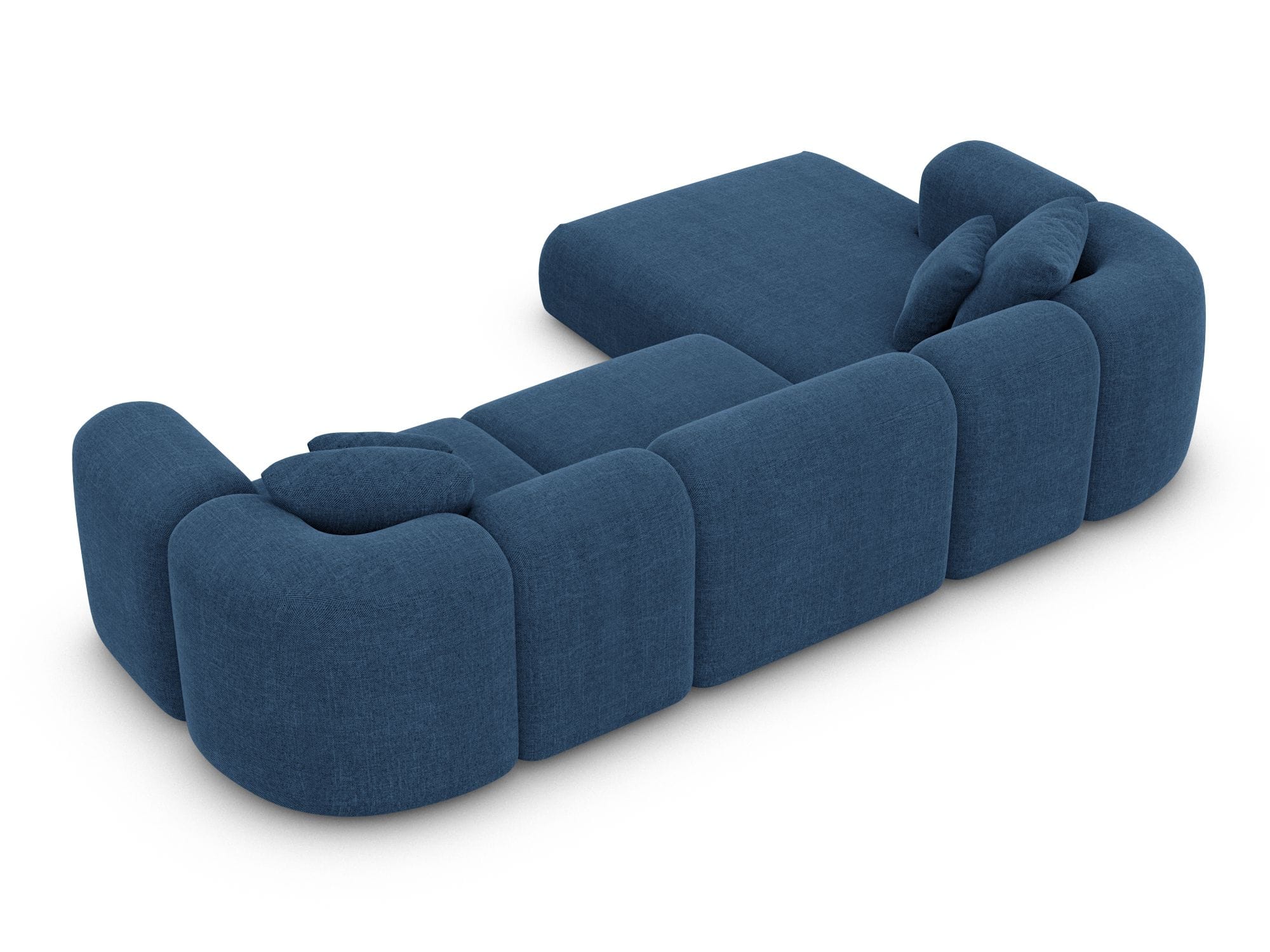 Ecksofa Venturia L Form aus Stoff dunkelblau