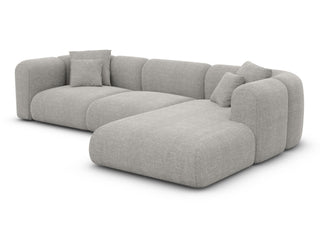 Ecksofa Venturia L-Form aus Stoff Hellgrau