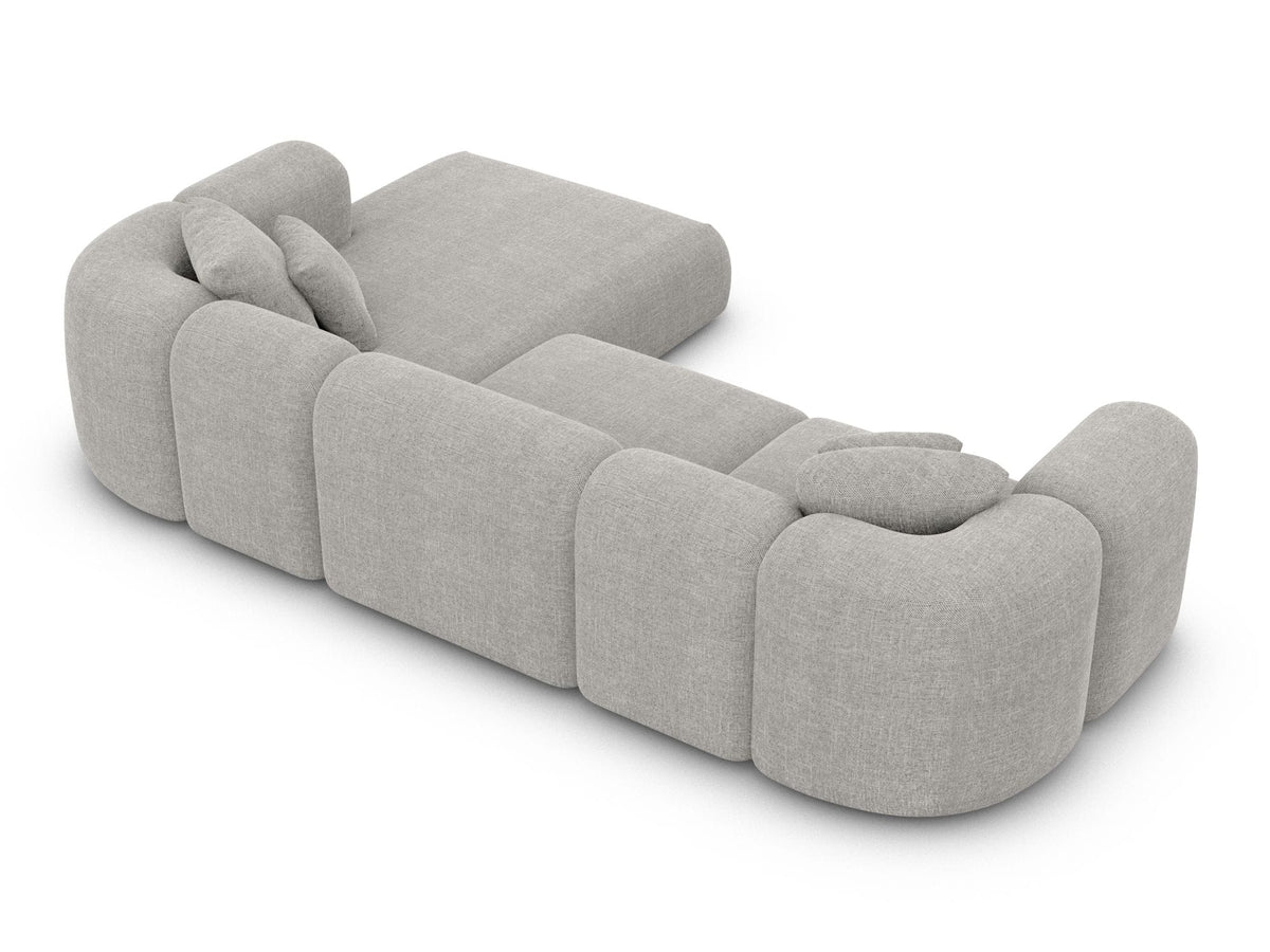 Ecksofa Venturia L-Form aus Stoff Hellgrau