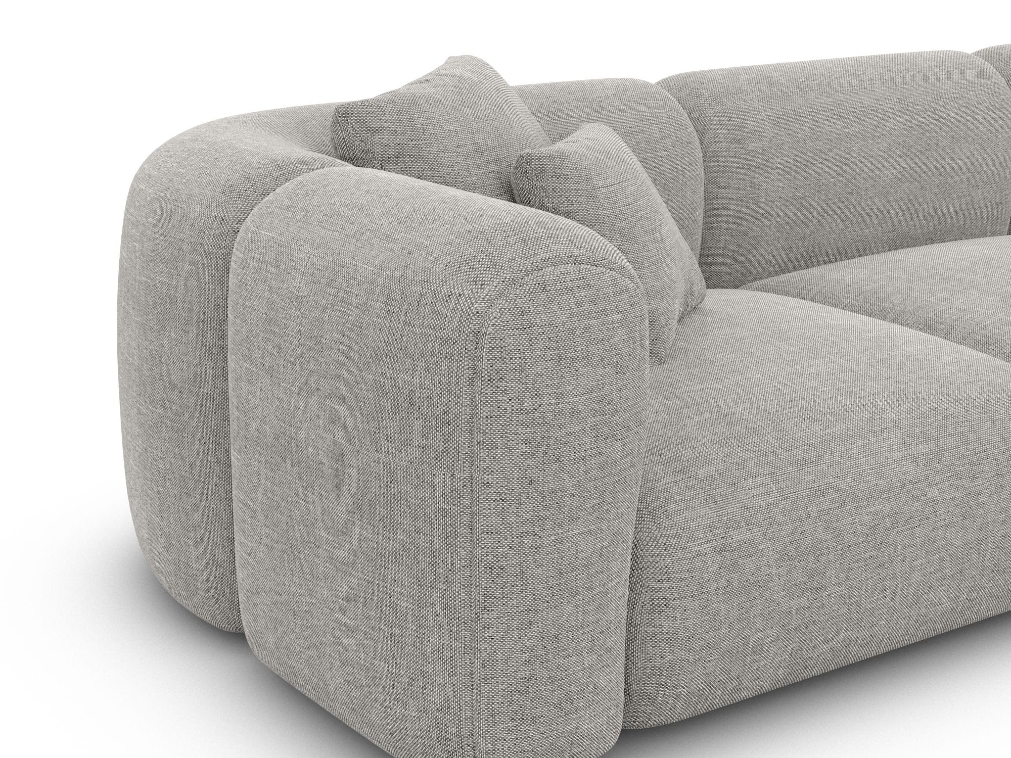 Ecksofa Venturia L-Form aus Stoff Hellgrau