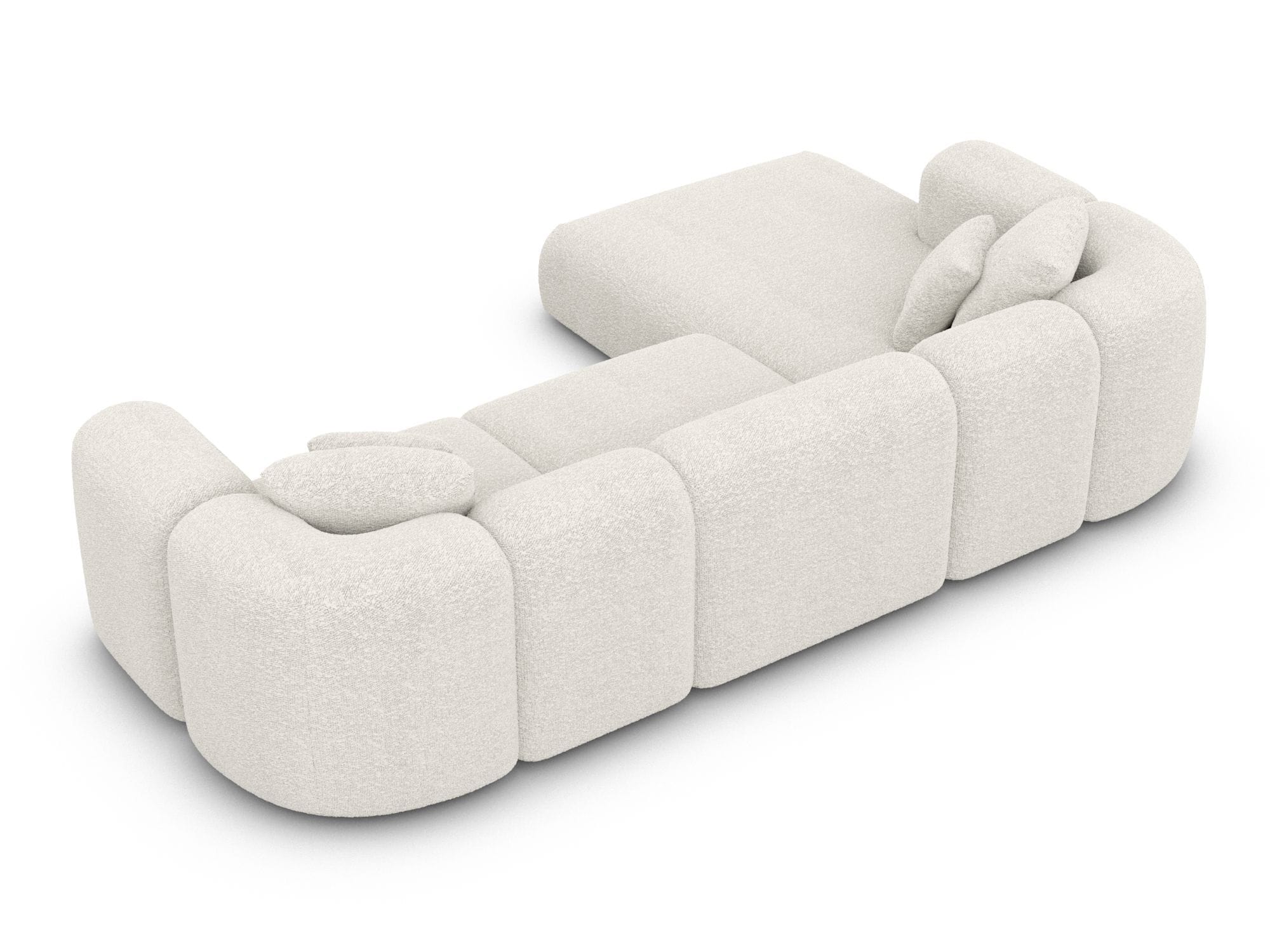 Ecksofa Venturia L-Form aus Stoff Weiß