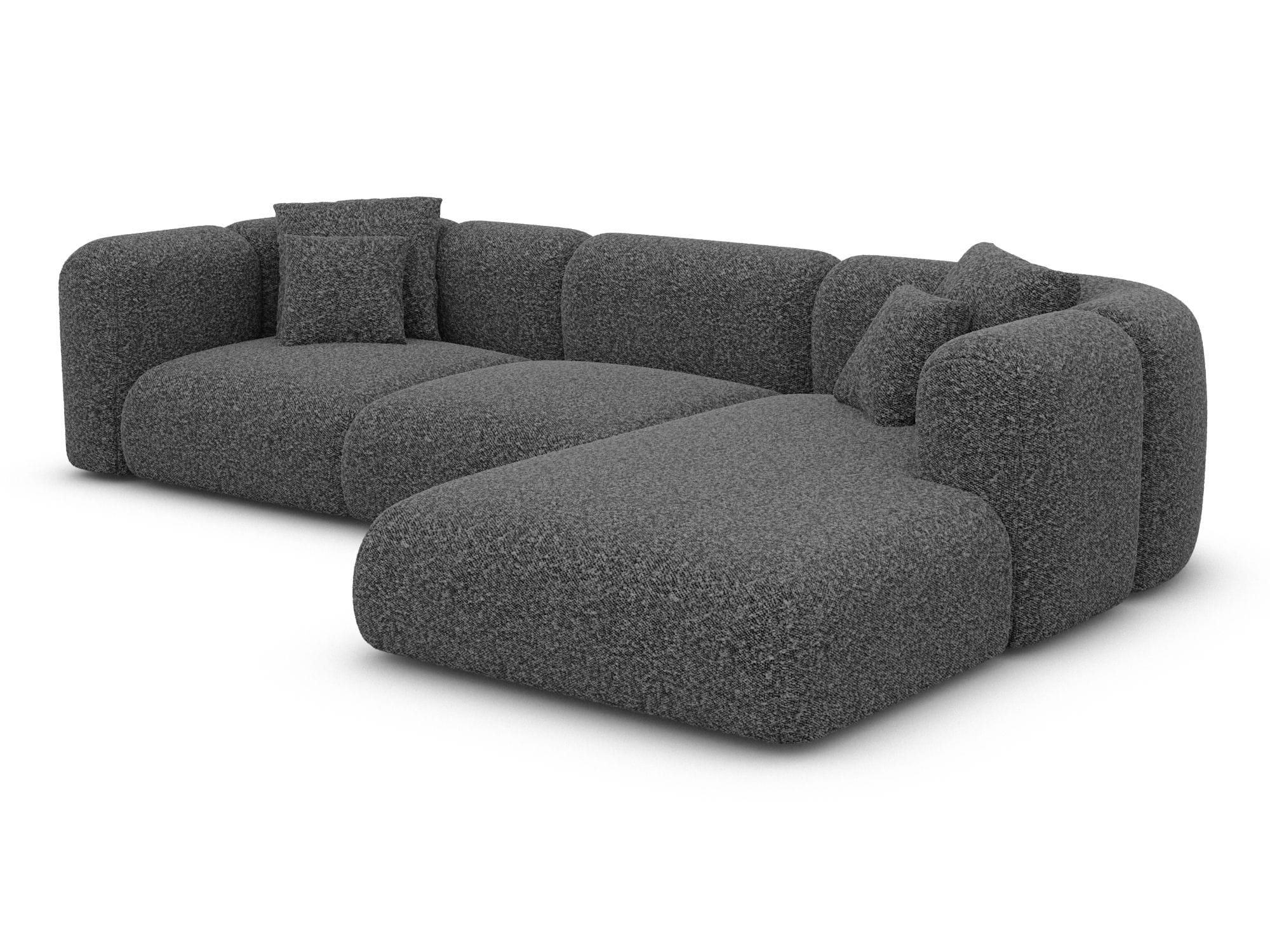 Ecksofa Venturia L-Form aus Stoff Graphite