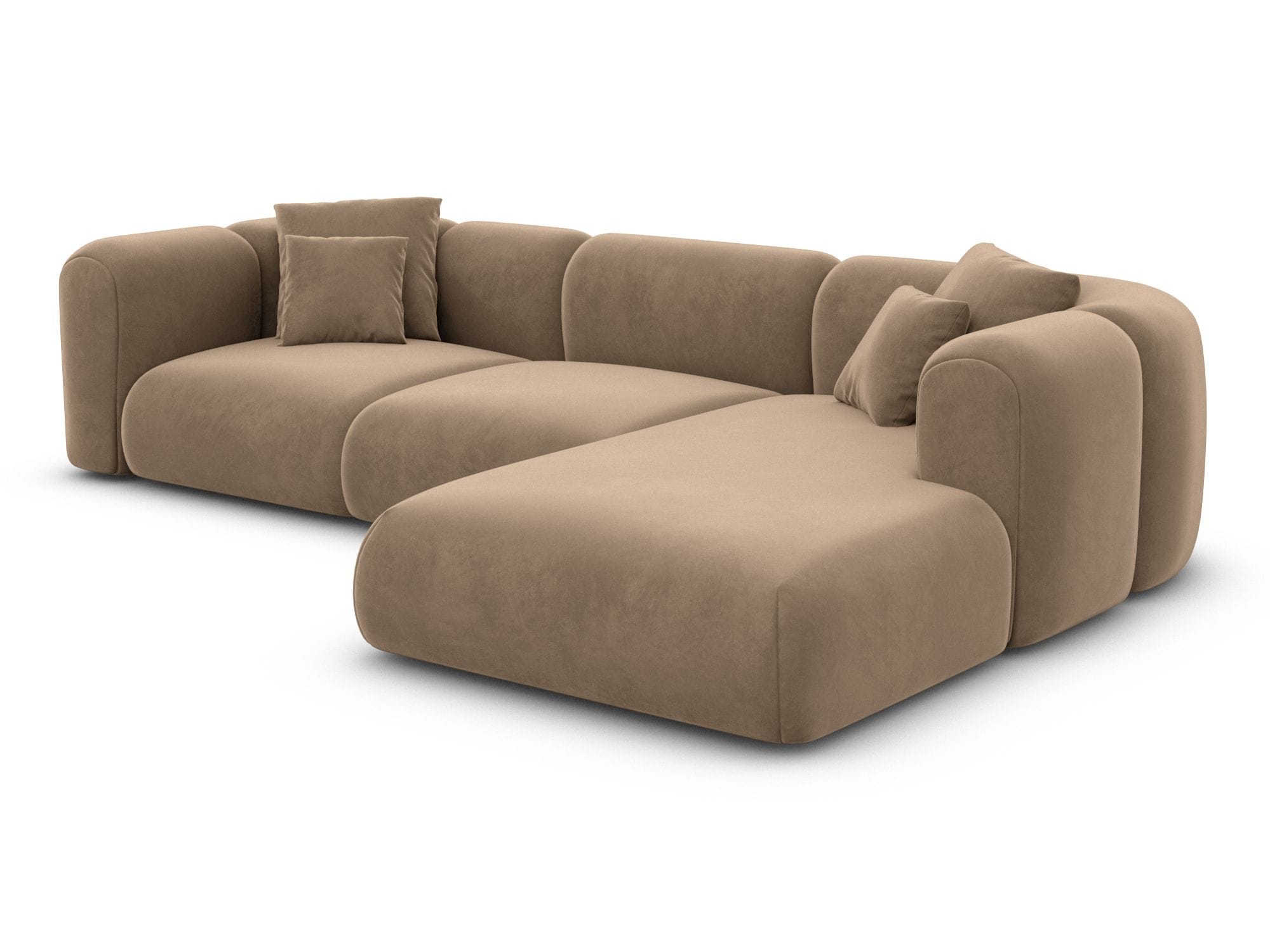 Ecksofa Venturia L Form aus Stoff braun