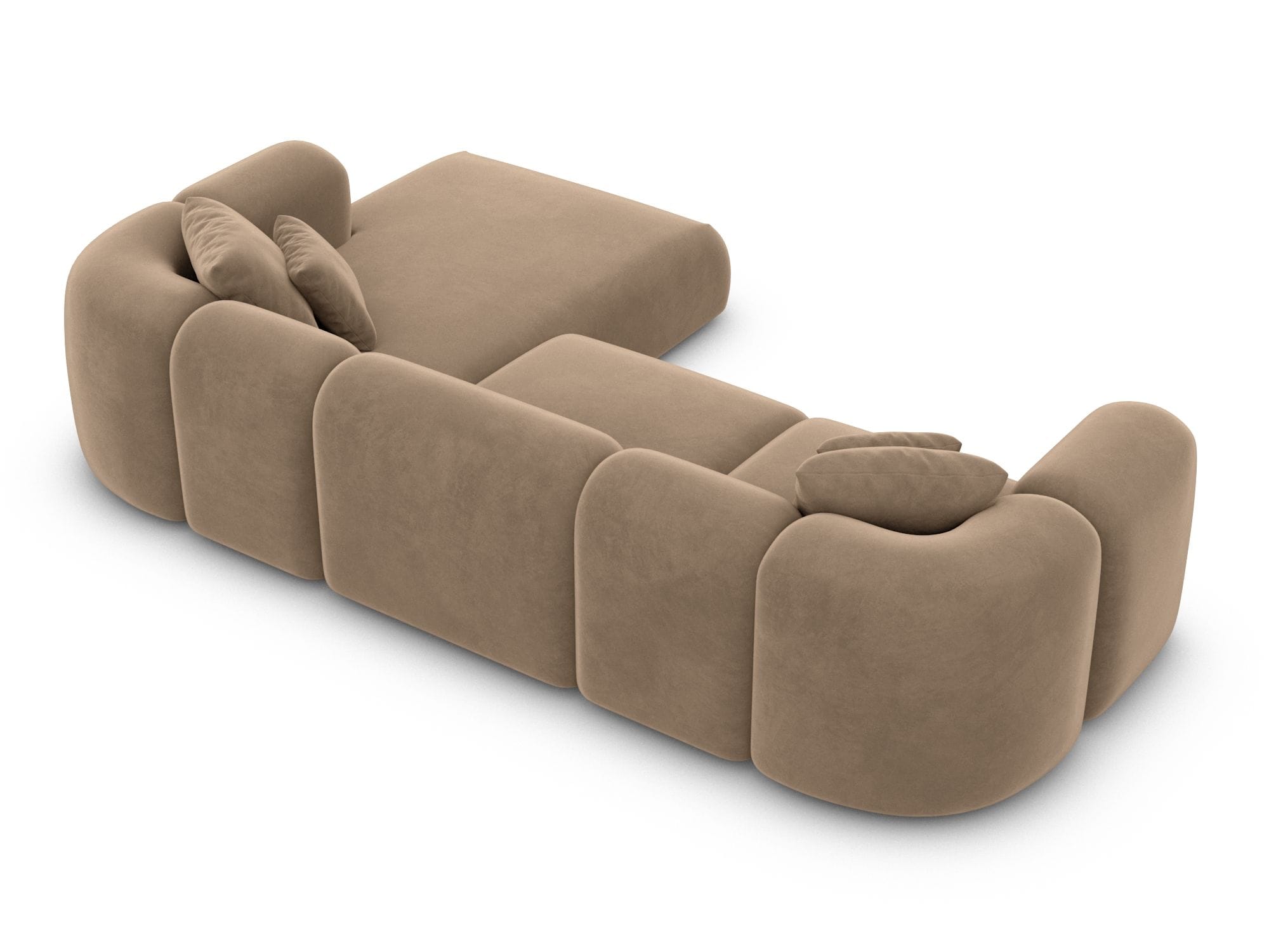 Ecksofa Venturia L Form aus Stoff braun