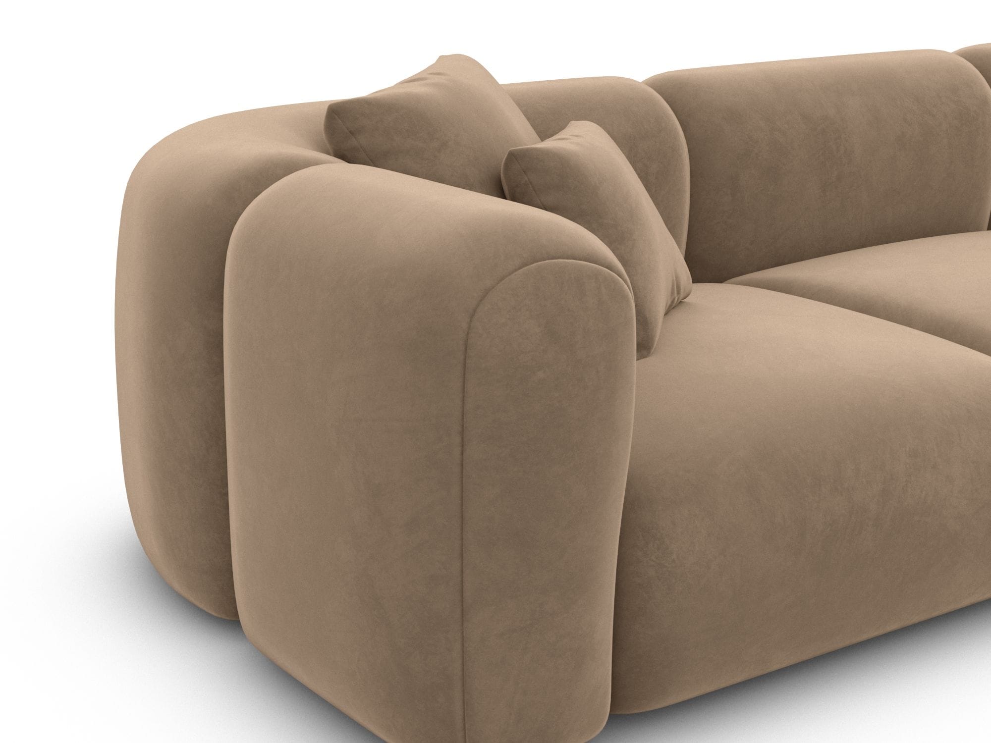 Ecksofa Venturia L Form aus Stoff braun