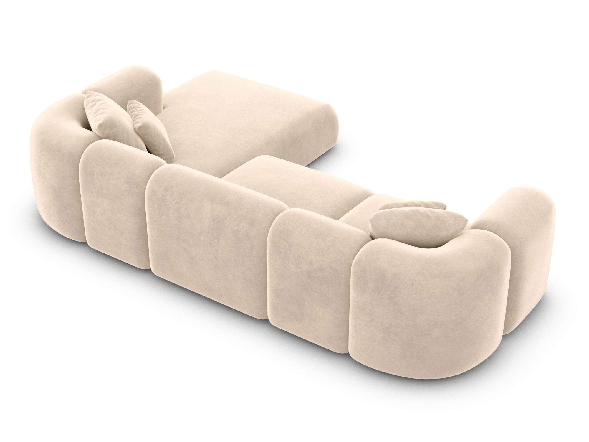 Ecksofa Venturia L-Form aus Stoff Creme