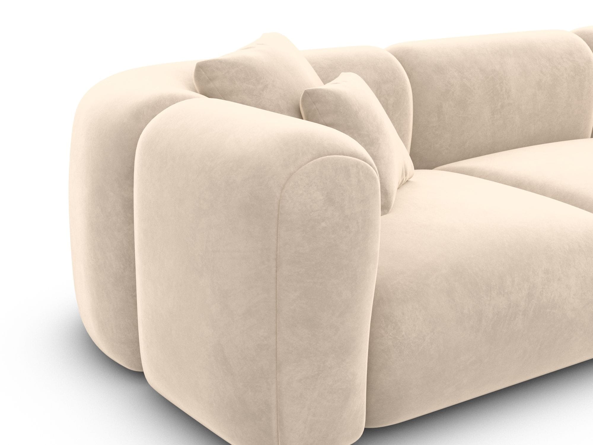 Ecksofa Venturia L-Form aus Stoff Creme