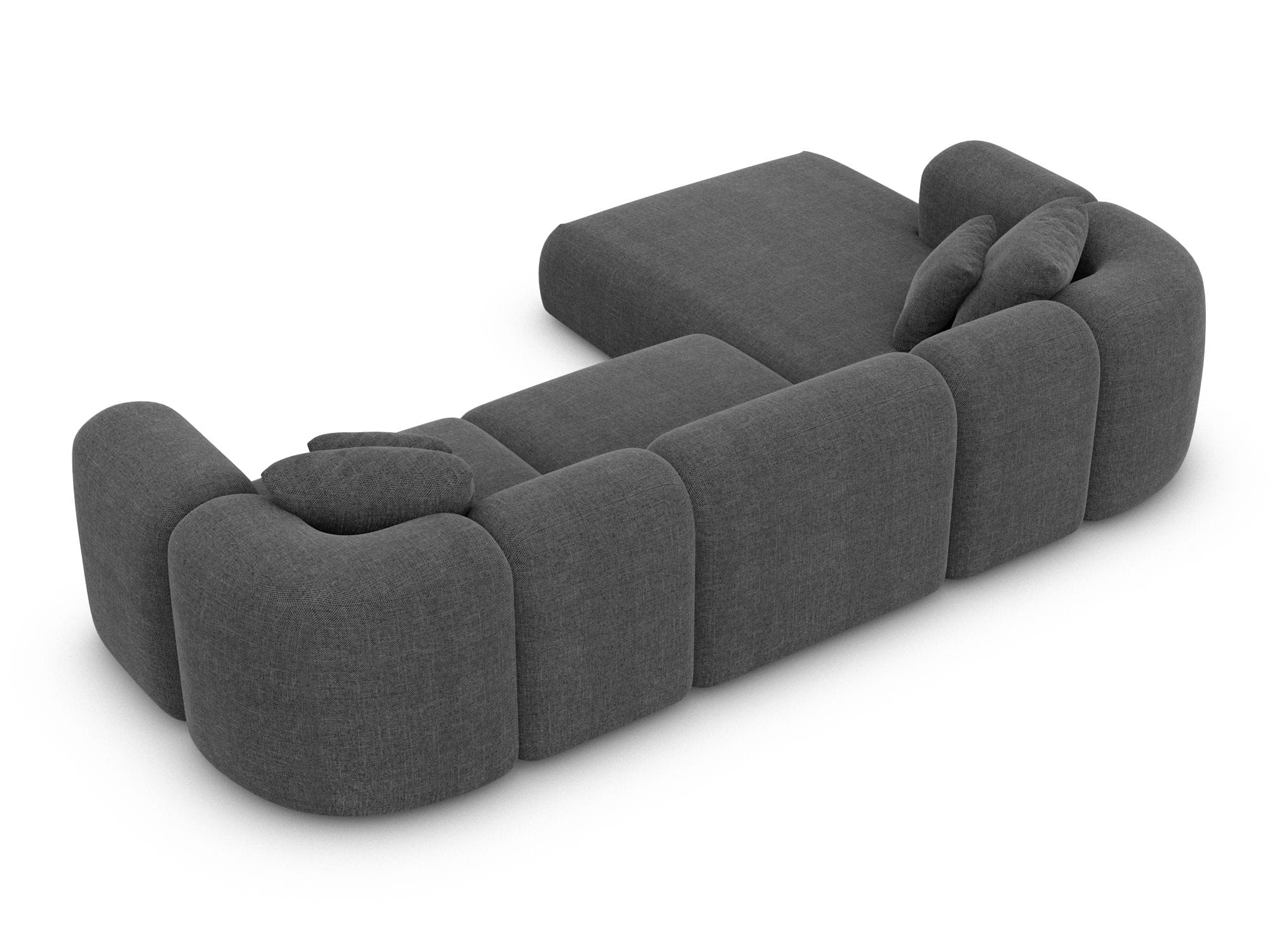 Ecksofa Venturia L-Form aus Stoff Anthrazit