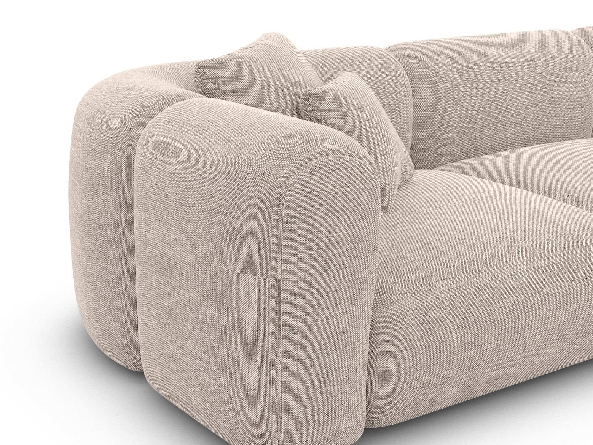 Ecksofa Venturia L-Form aus Stoff Beige