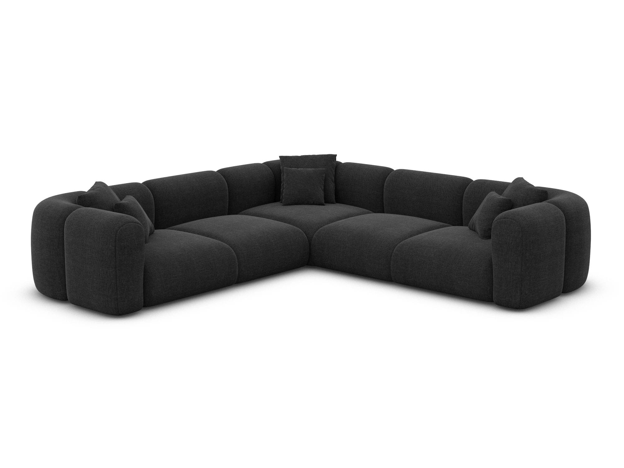 Stoff Ecksofa Venturia L-Form Schwarz