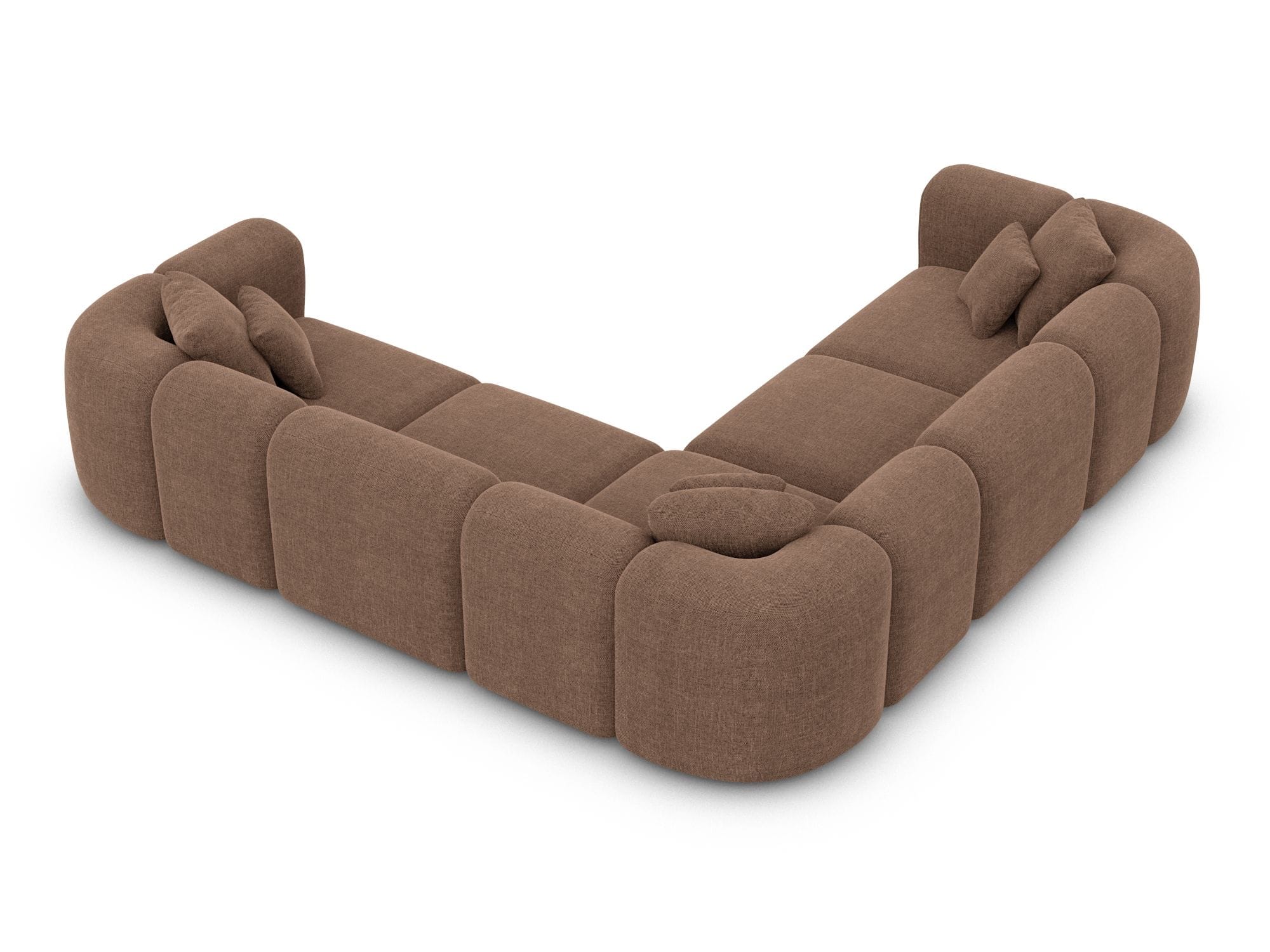 Stoff Ecksofa Venturia L-Form Braun