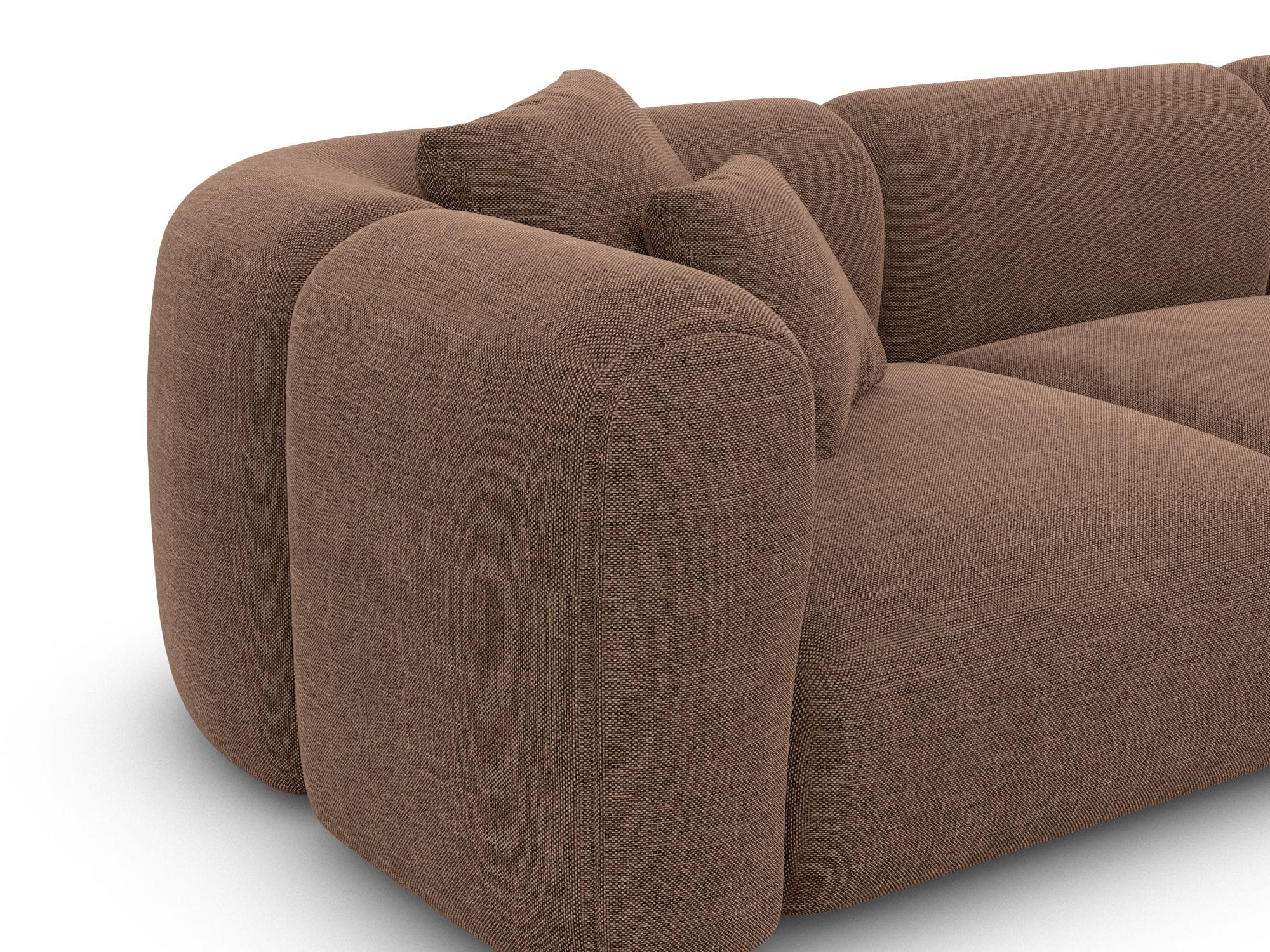 Stoff Ecksofa Venturia L-Form Braun