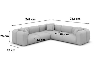Stoff Ecksofa Venturia L-Form Braun