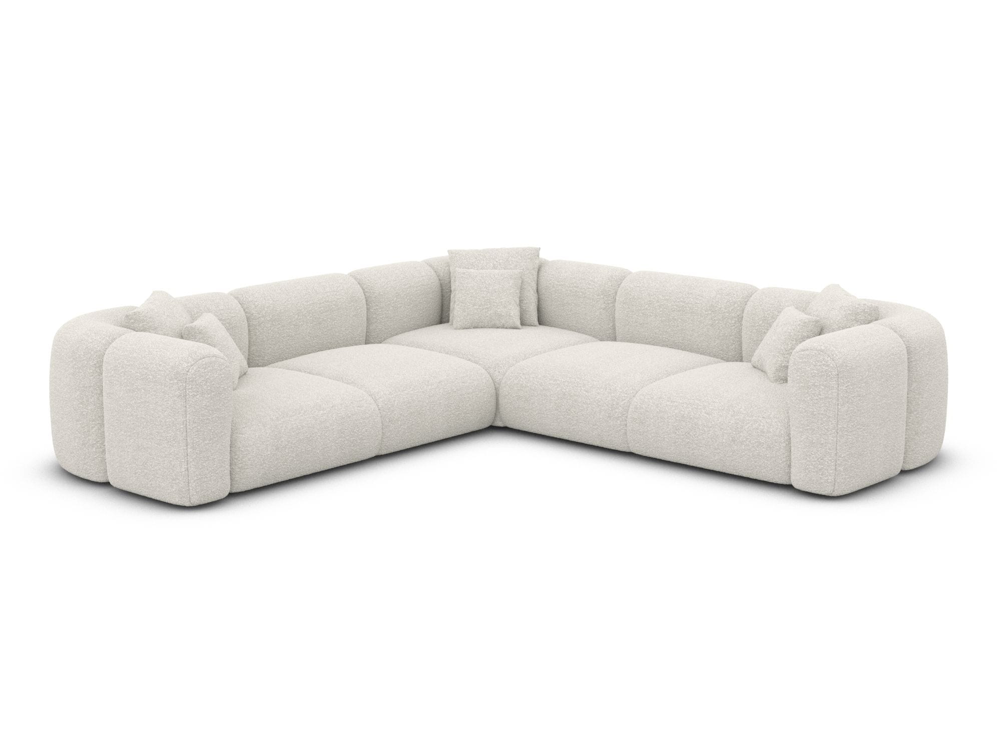 Stoff Ecksofa Venturia L Form weiß