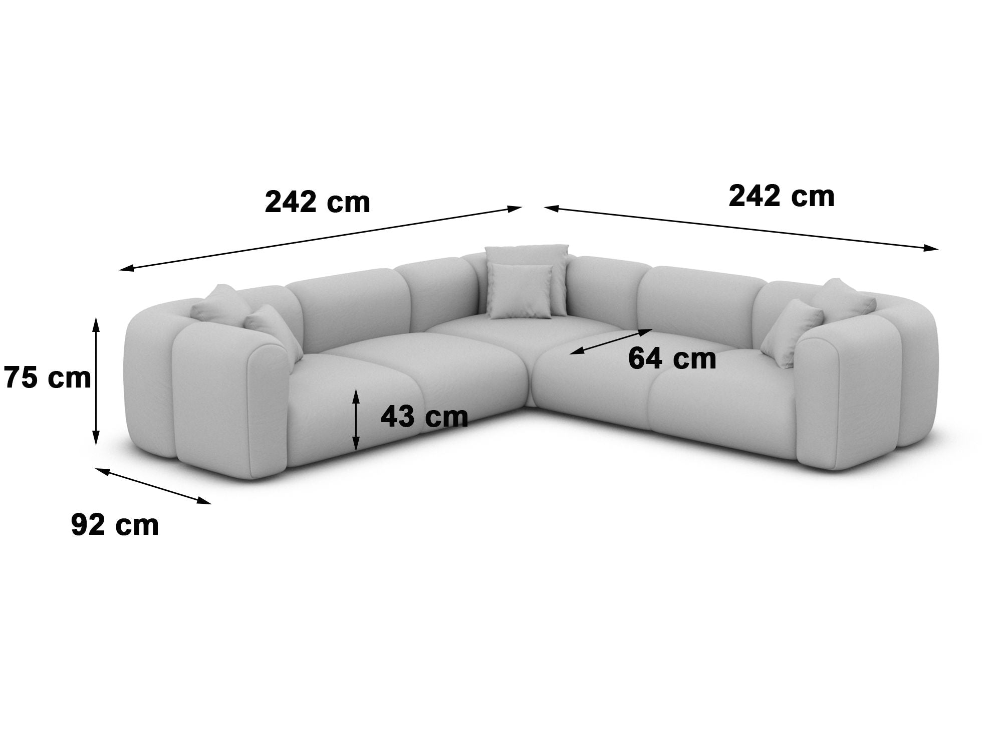 Polster Ecksofa Venturia L Form Beige