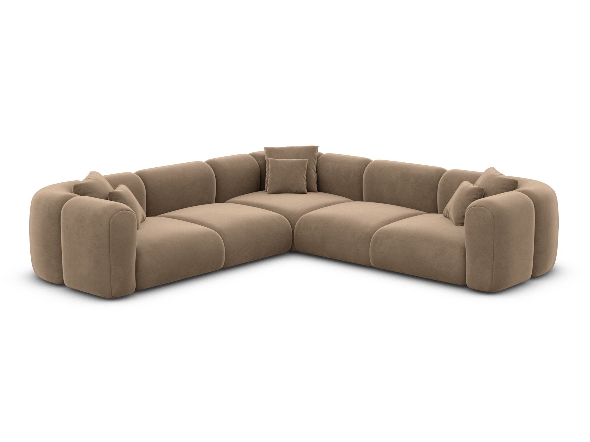 Stoff Ecksofa Venturia L-Form Braun